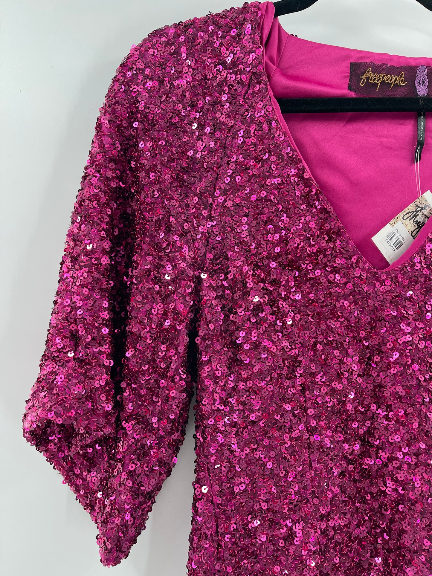 Free People Fuschia Sequin Dress (0)