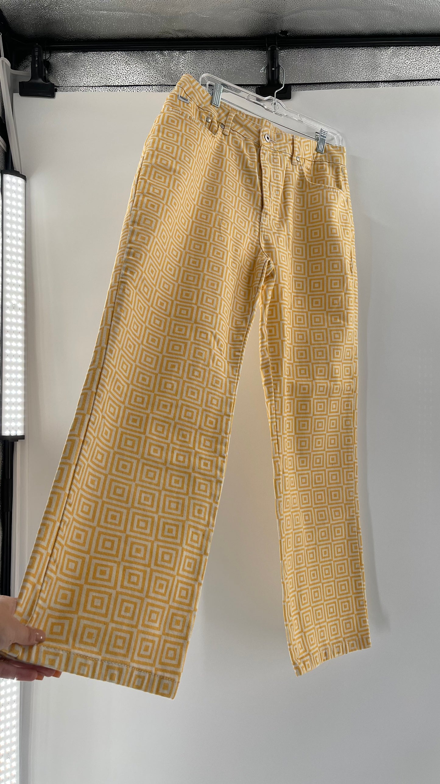 Ragged Priest White/Yellow Square Straight Legs (34)