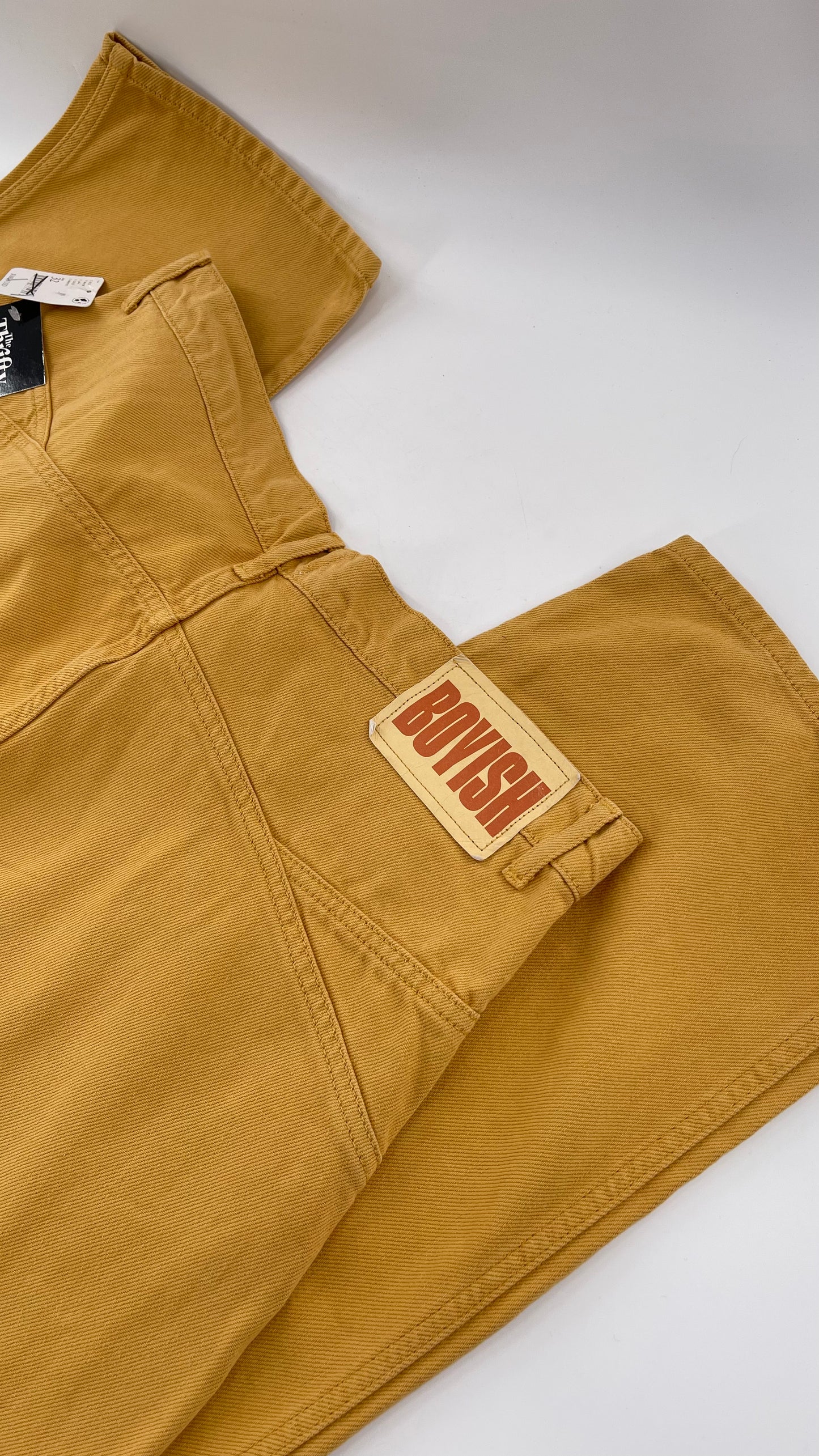 BOYISH Free People Mustard Yellow Straight Leg Jeans (32)
