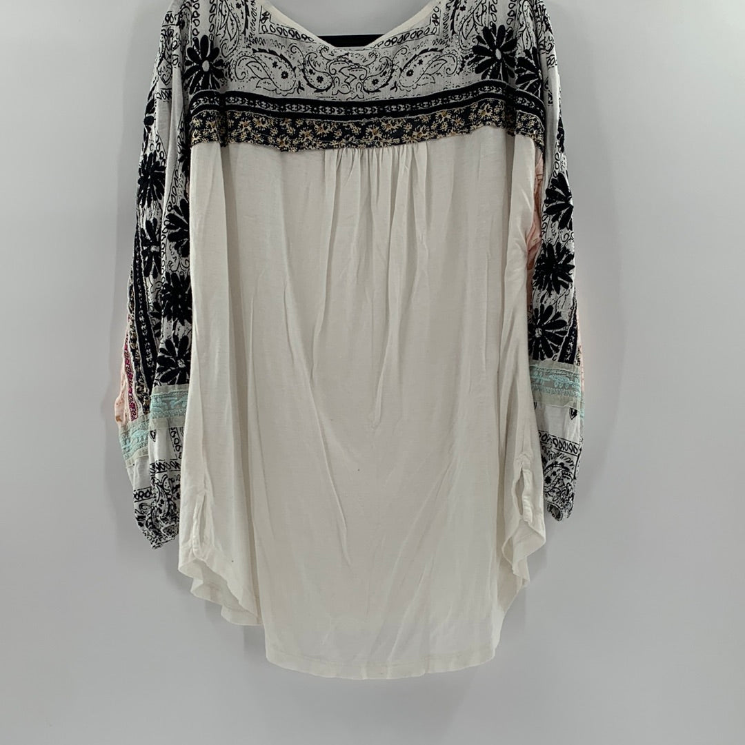 Free People Embroidered Sleeve and Neckline (XS)