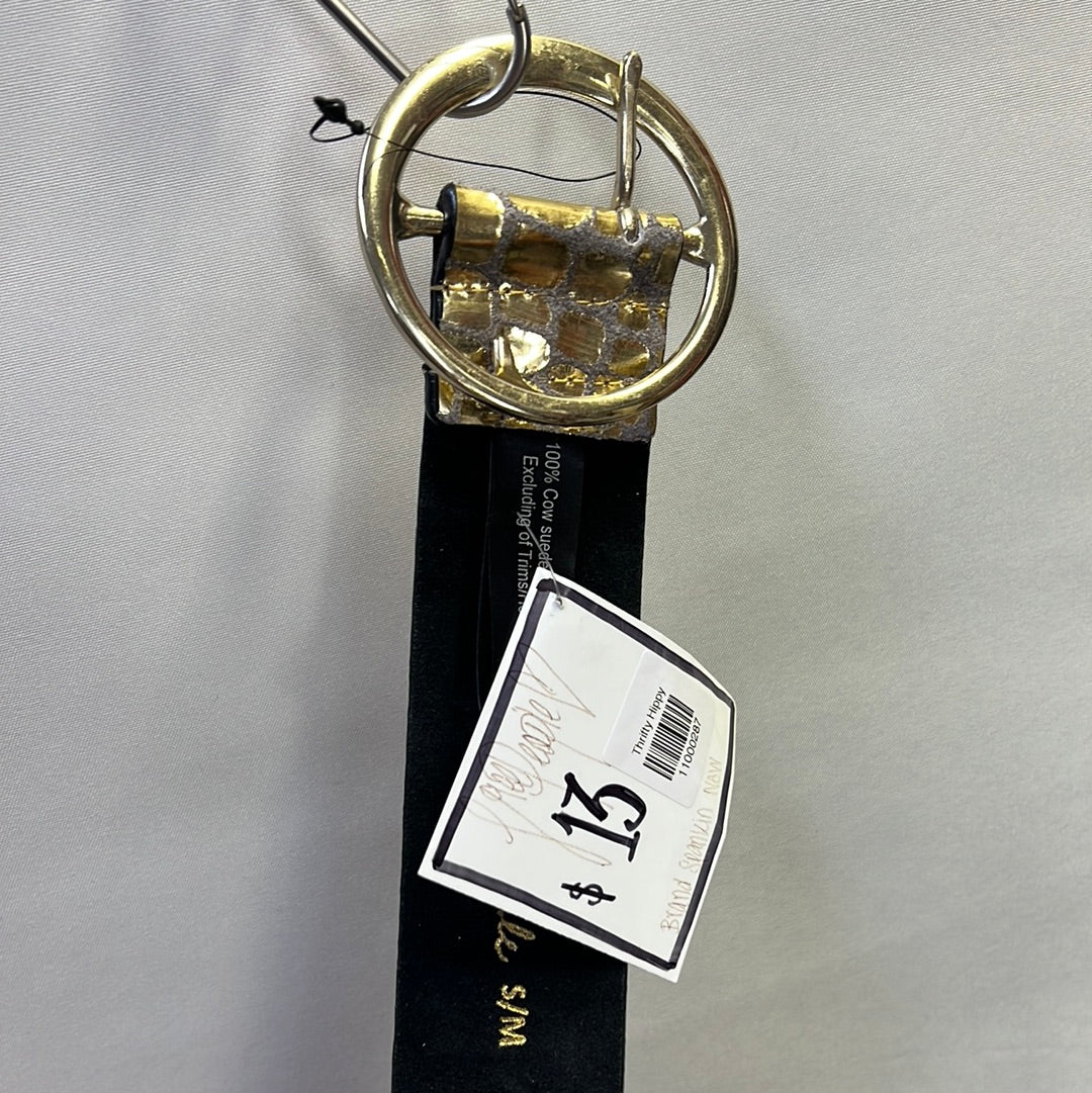 Free People Gold Black Suede Belt S/M