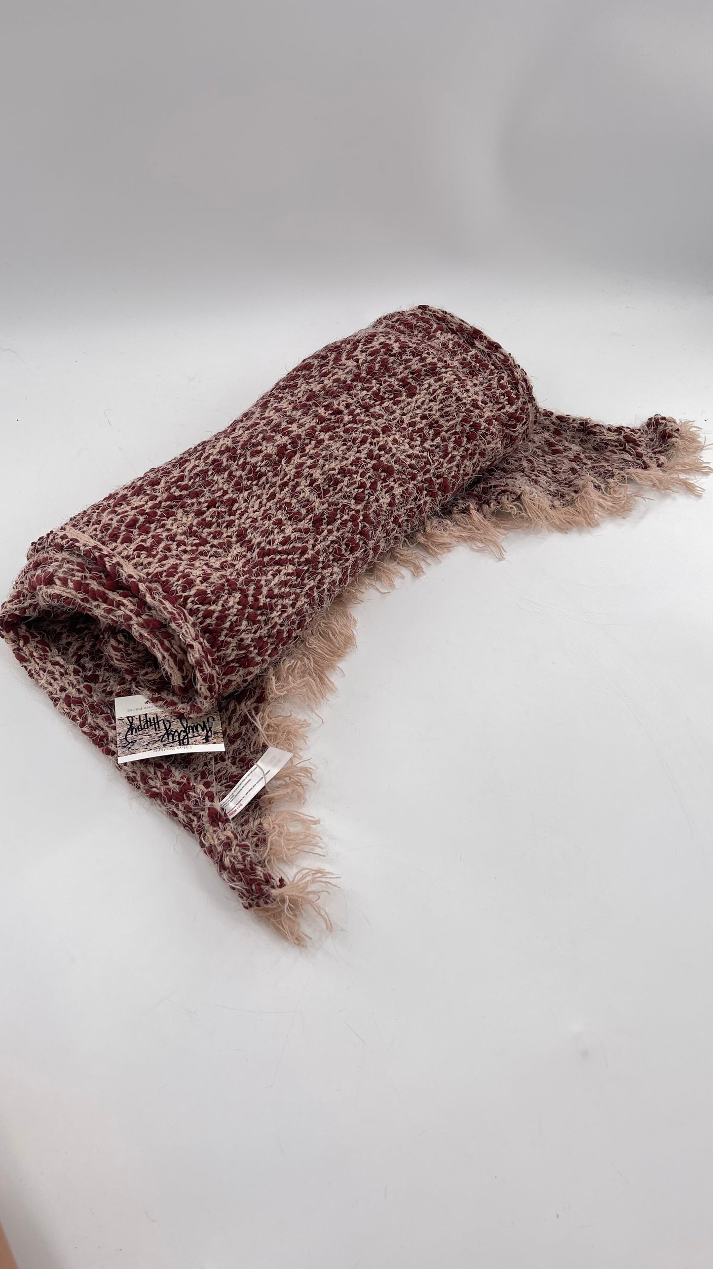 Free People Brick/Blush Knit Scarf