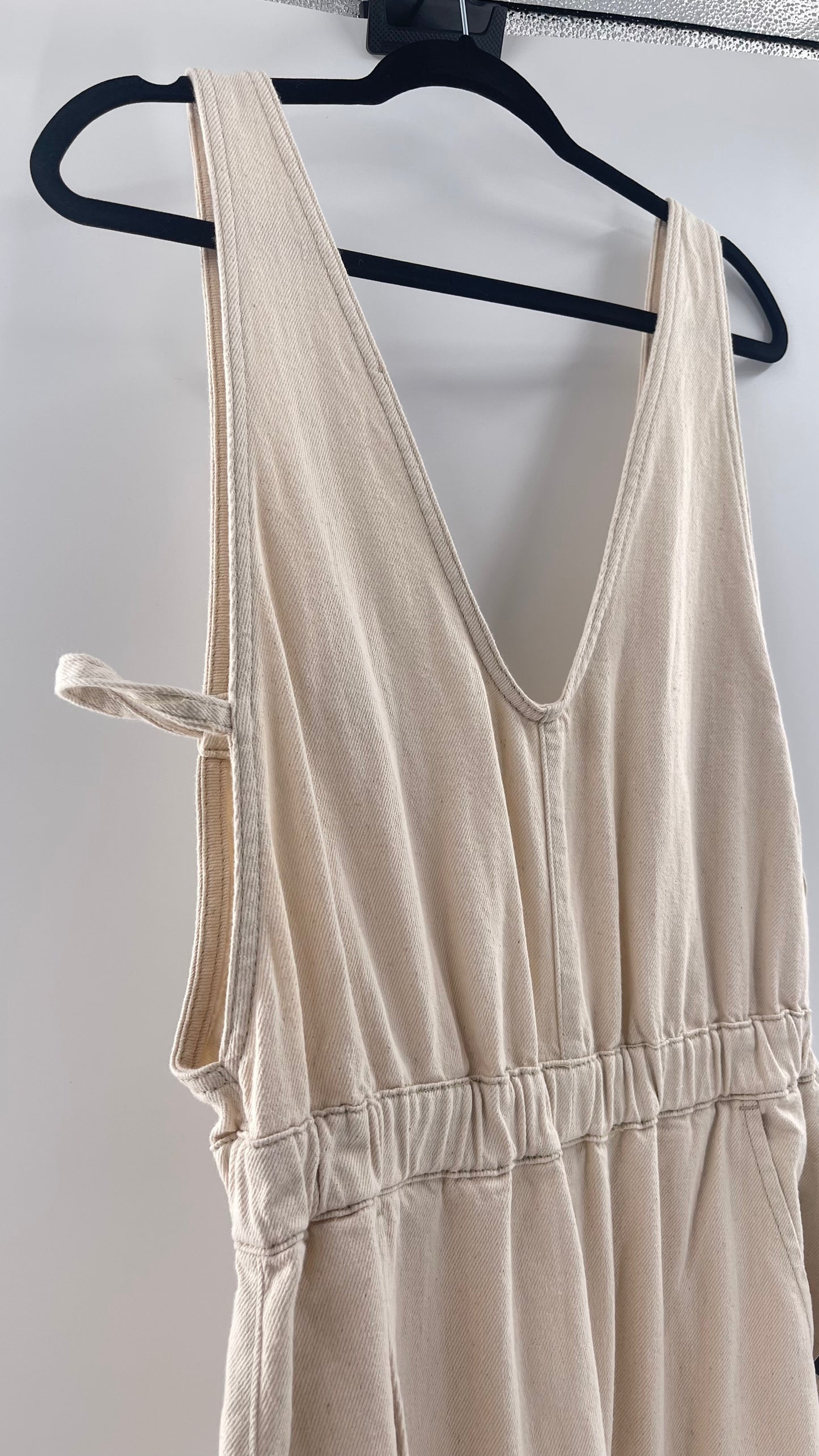 Free People Alora Wide Leg Denim Jumpsuit (XL)
