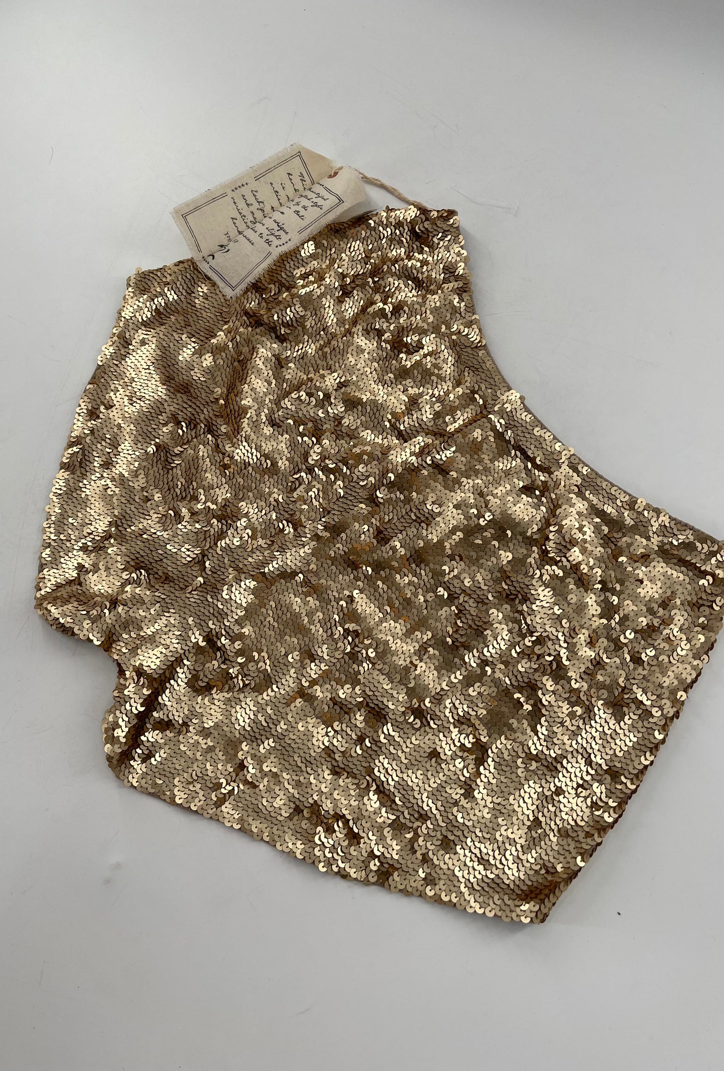 Free People Gold Sequin Shorts Size 2