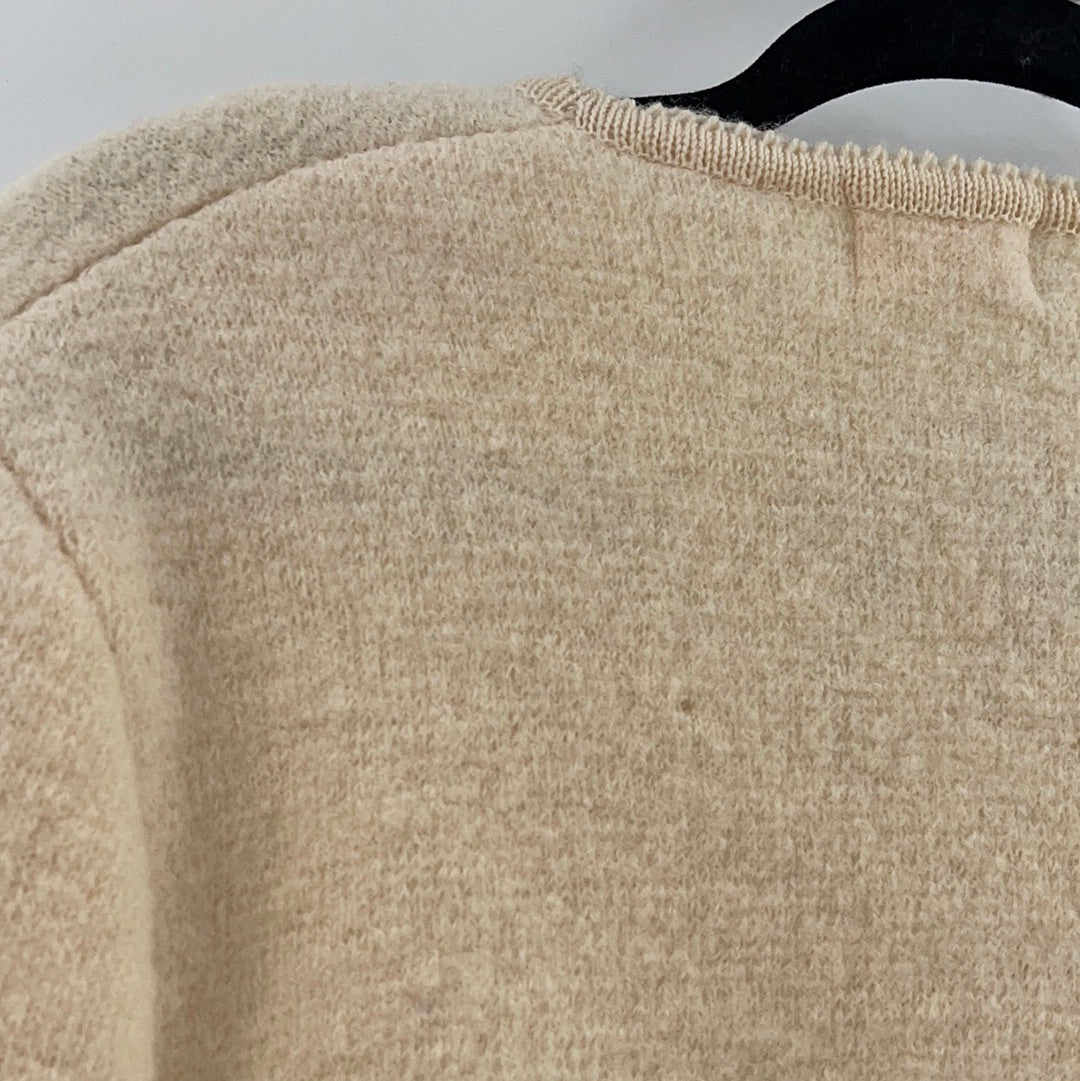 Ashley 100% Wool Cream Cardigan With Silver Buttons (Size 11/12)