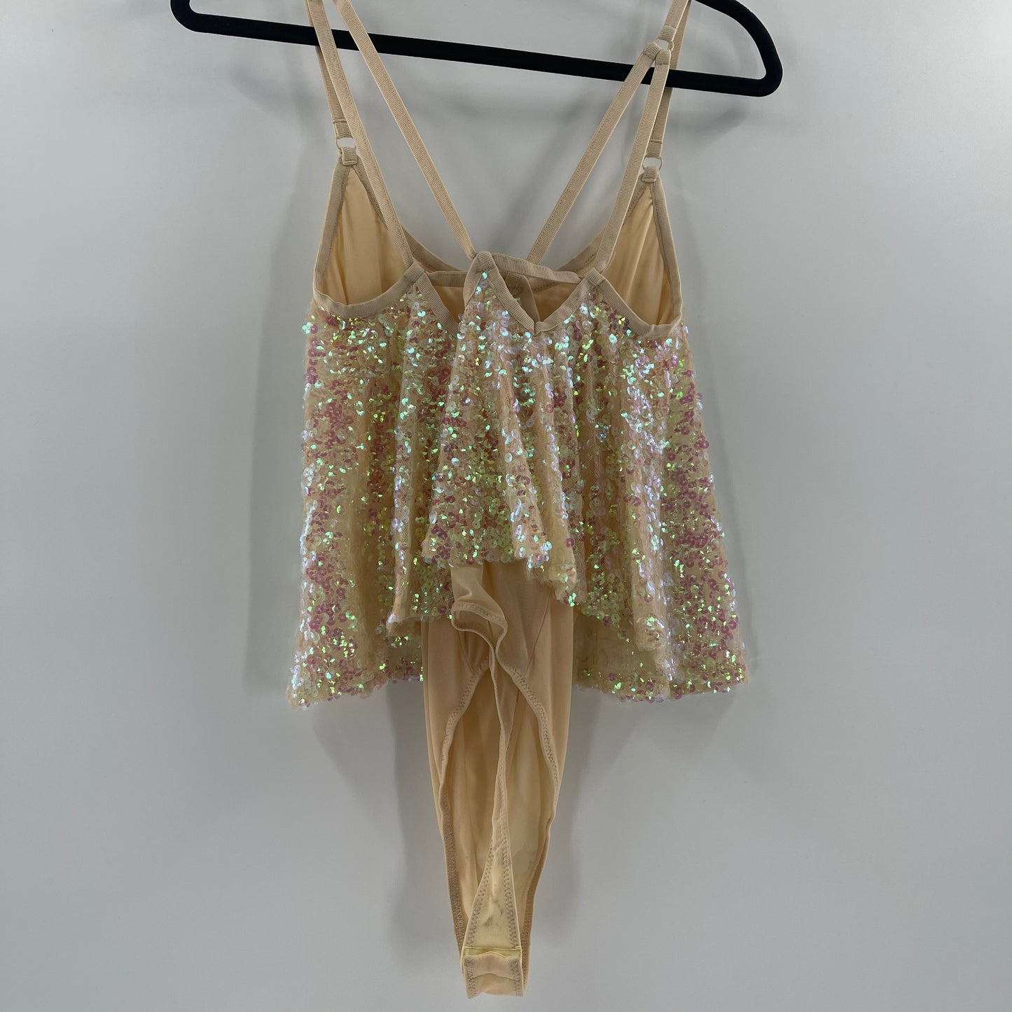 Free People Holographic Sequin Bodysuit (L)