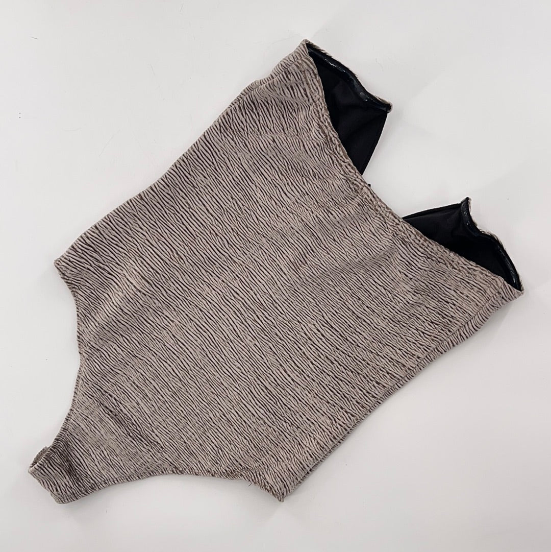 Urban Outfitters Silver Crimped Bodysuit (M)