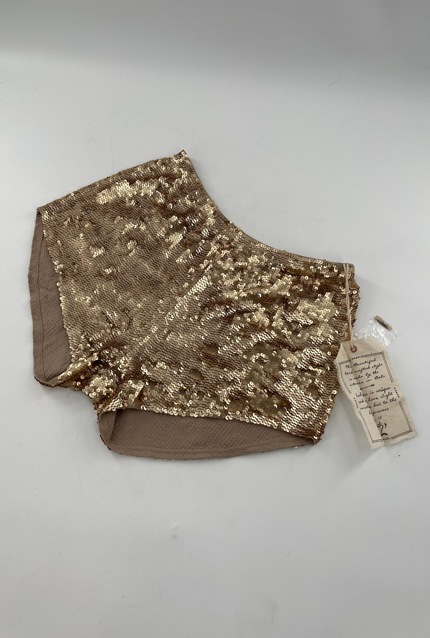 Free People Gold Sequin Shorts Size 2