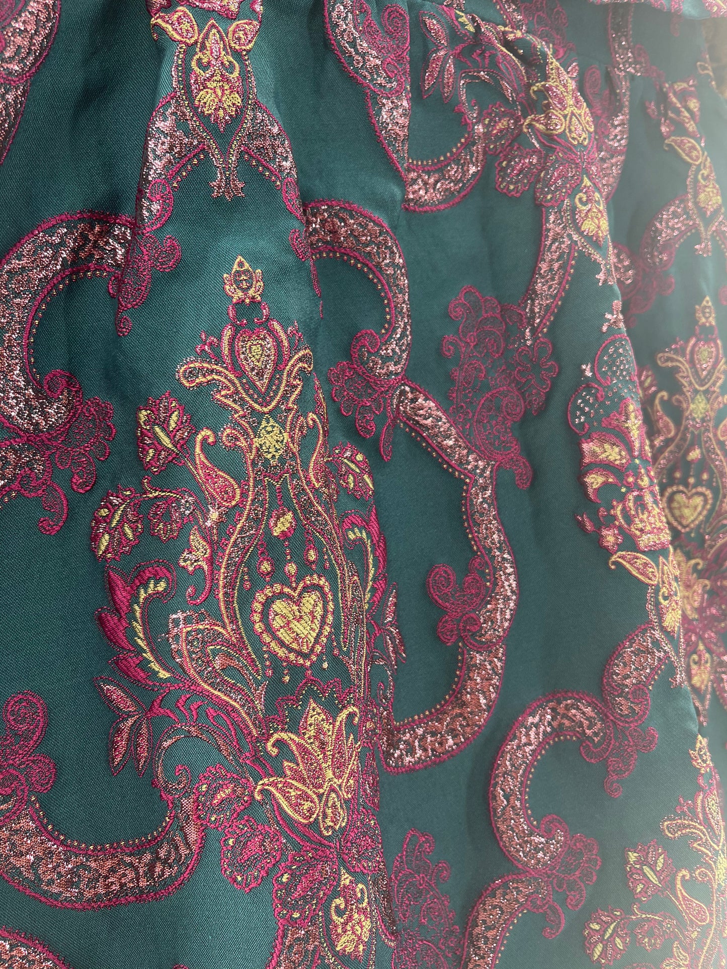 BHLDN Anthropologie - Green Brocade Mini Dress (8)