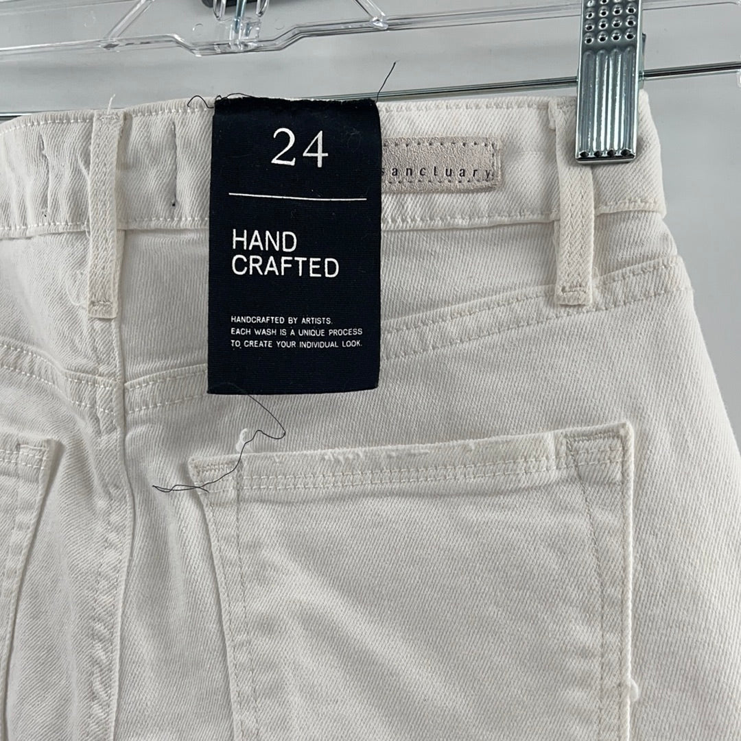 Sanctuary White Denim Biker Short