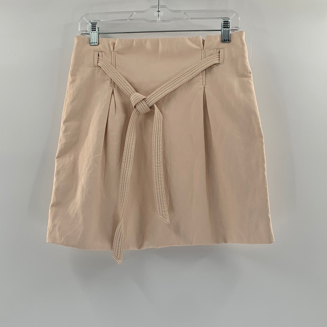 Free People light pink Vegan Leather mini skirt (Sz 2)