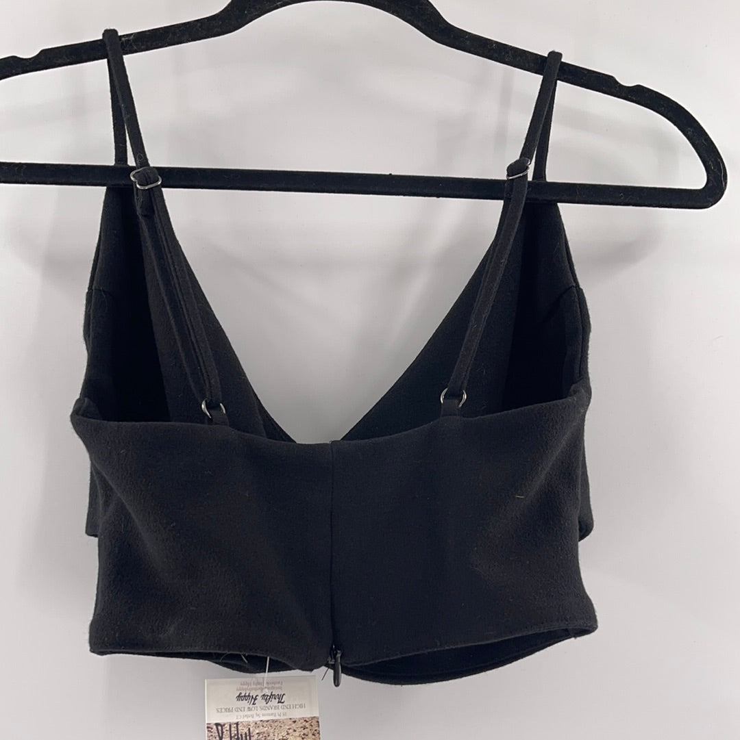 Free People Black Cross Over Crop (2)