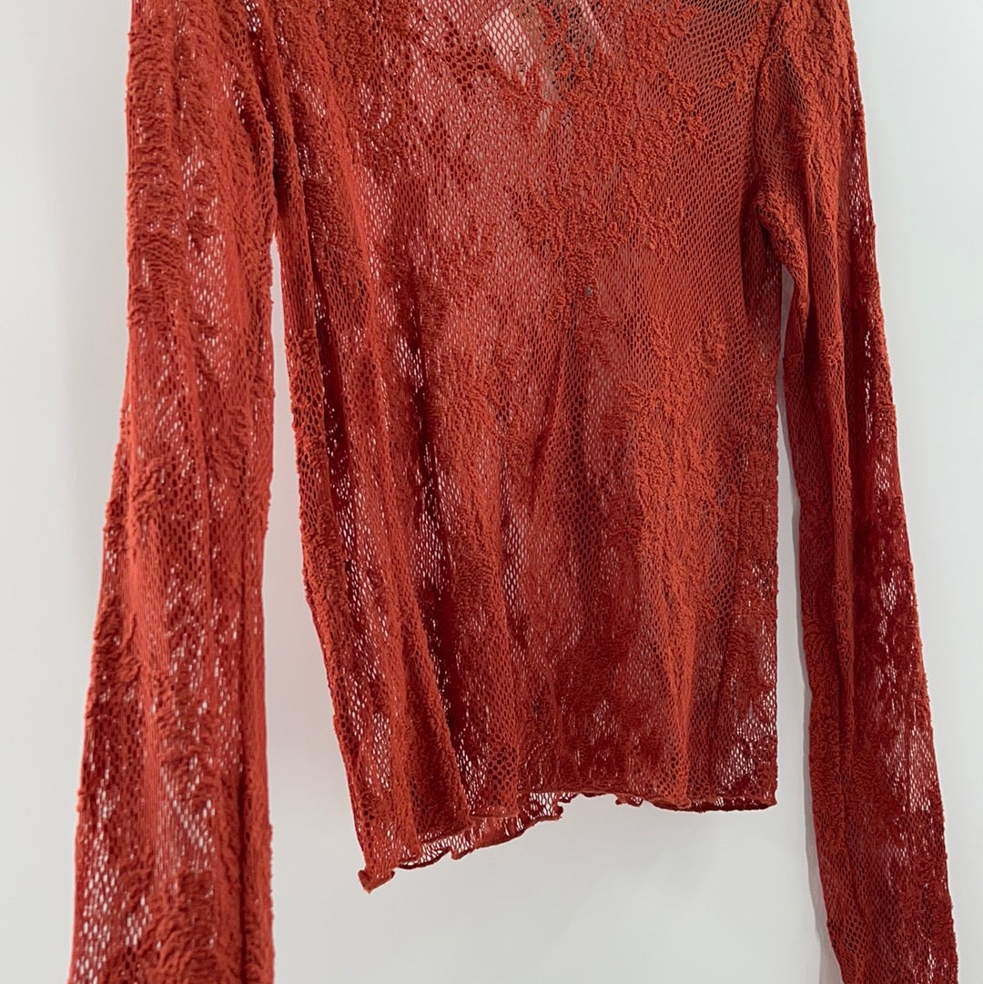 Intimately Free People Rust Lace Turtle Neck