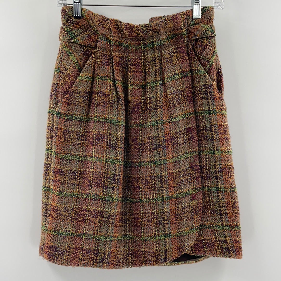 Odille AnthropoloOdille Anthropologie Brown + Green + Orange Knit (Size 4)