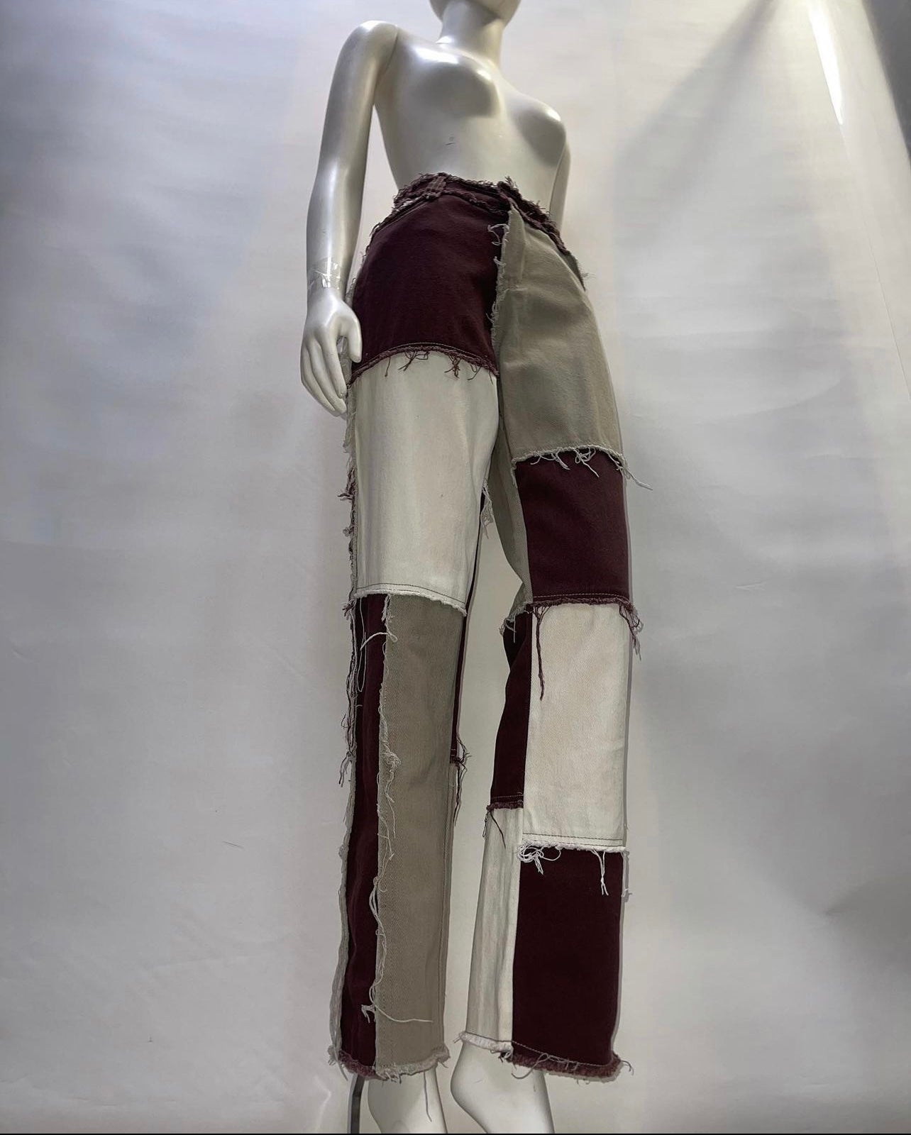 Jaded London Neutral Patchwork Jeans (26)