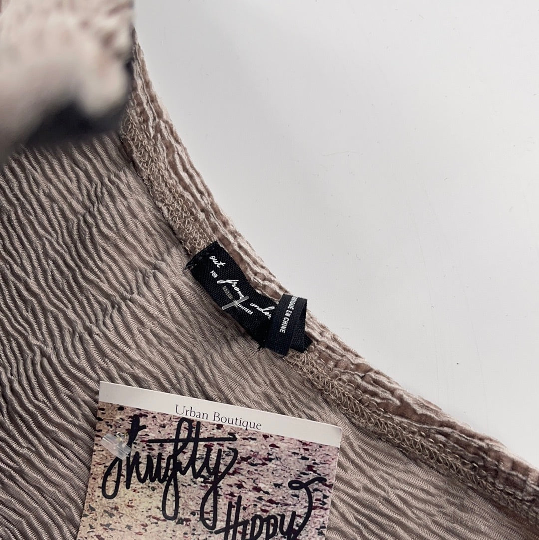 Urban Outfitters Silver Crimped Bodysuit (M)