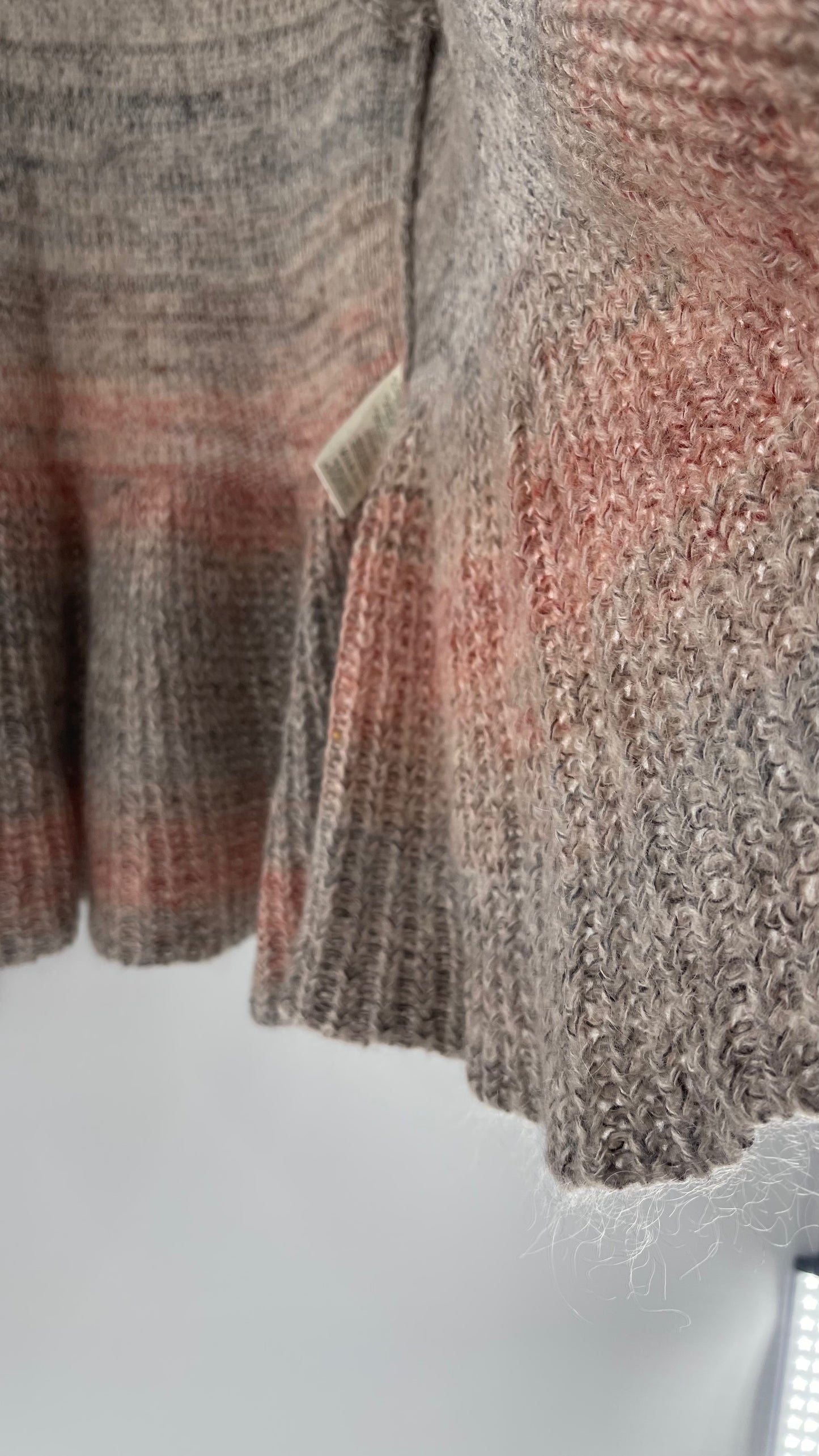 Anthropologie Knitted + Knotted Grey Pink Cardigan (small)