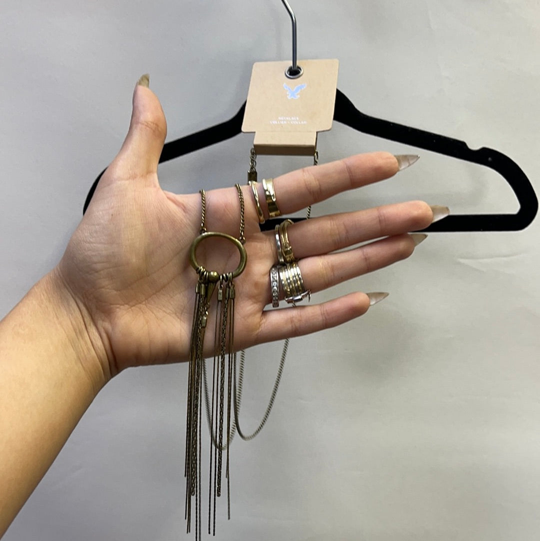 American Eagle Necklace with Ring + Chains