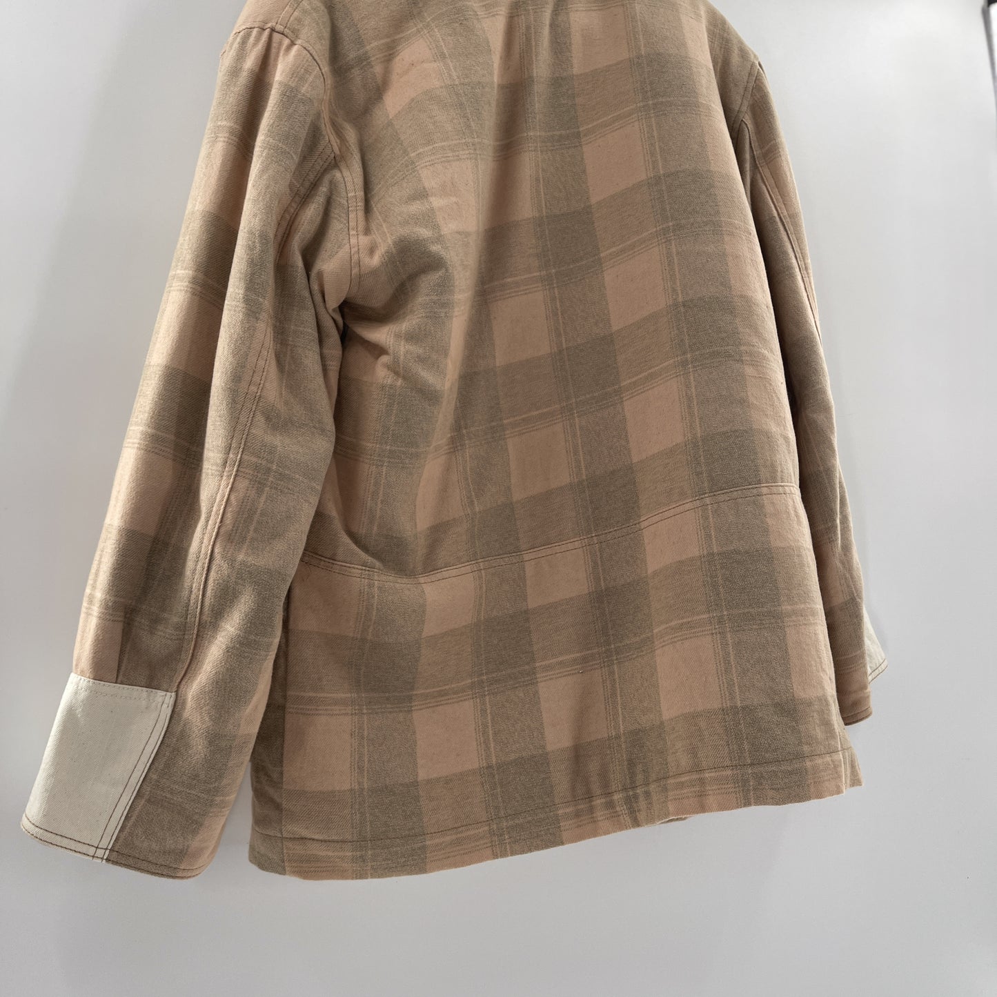 Free People Plaid Sherpa Jacket (M)