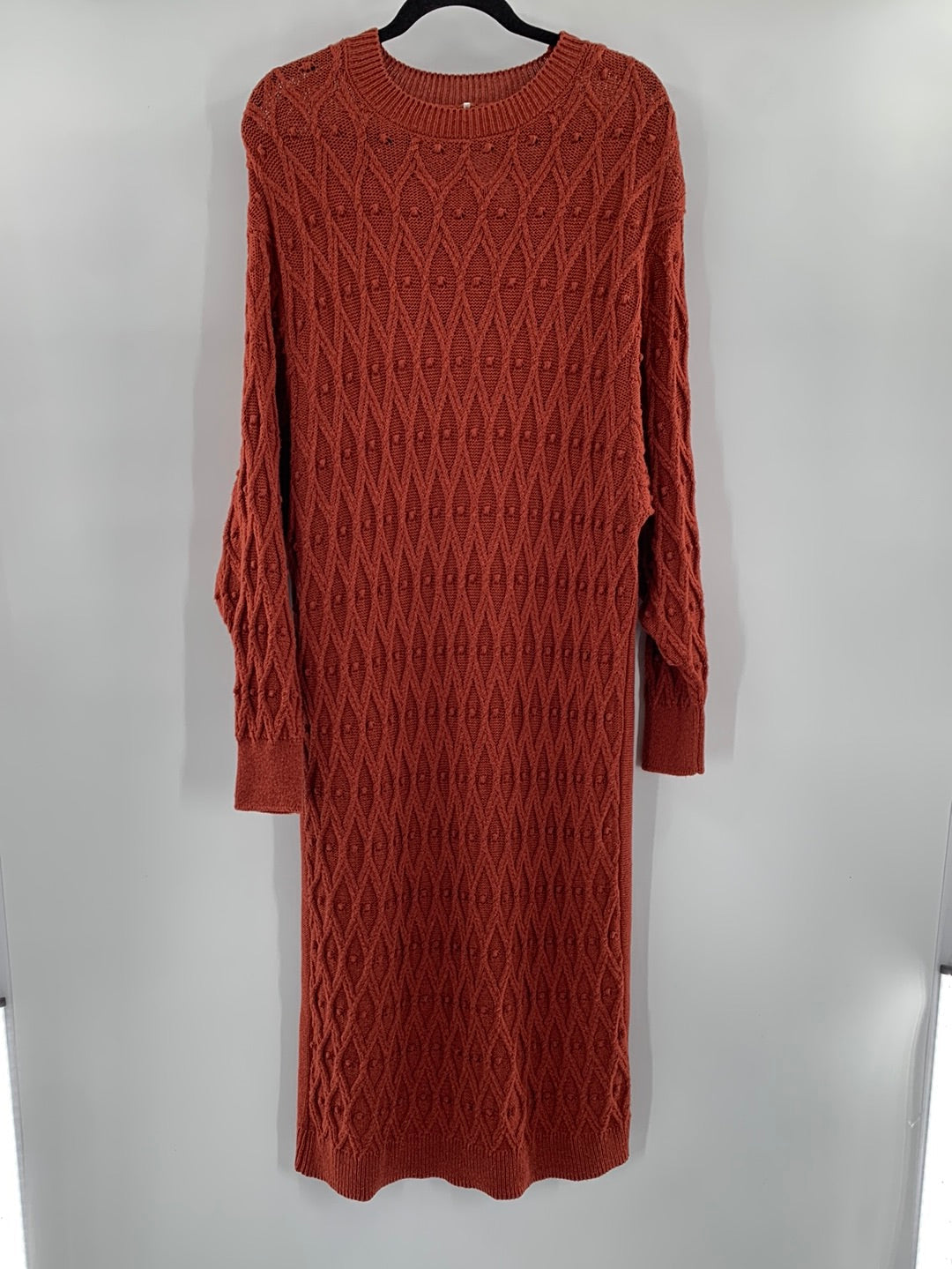 Free People Burnt Orange Cable Knit Maxi (XS)