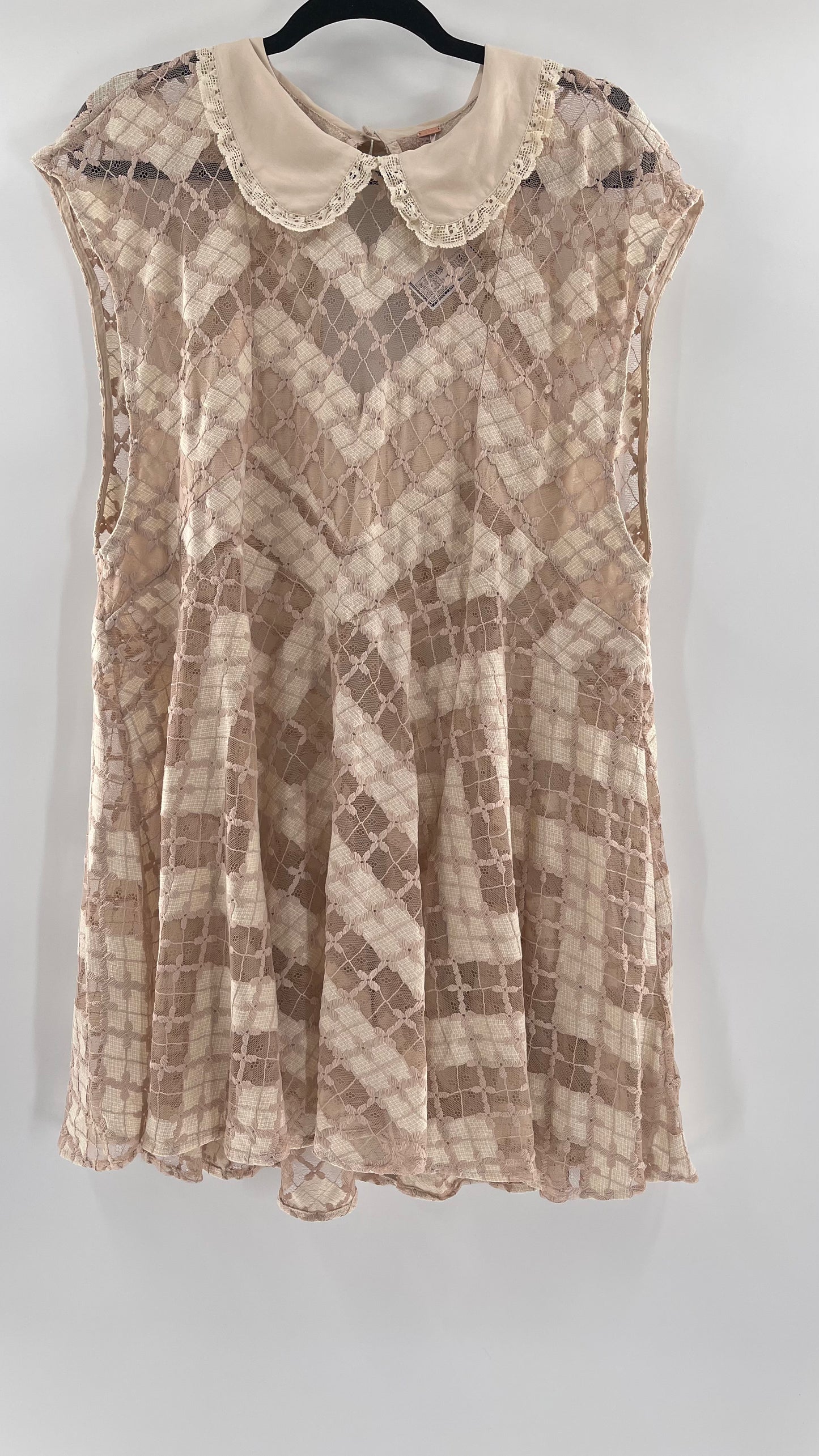 Free People Dainty Lace Collared Dress (Large)