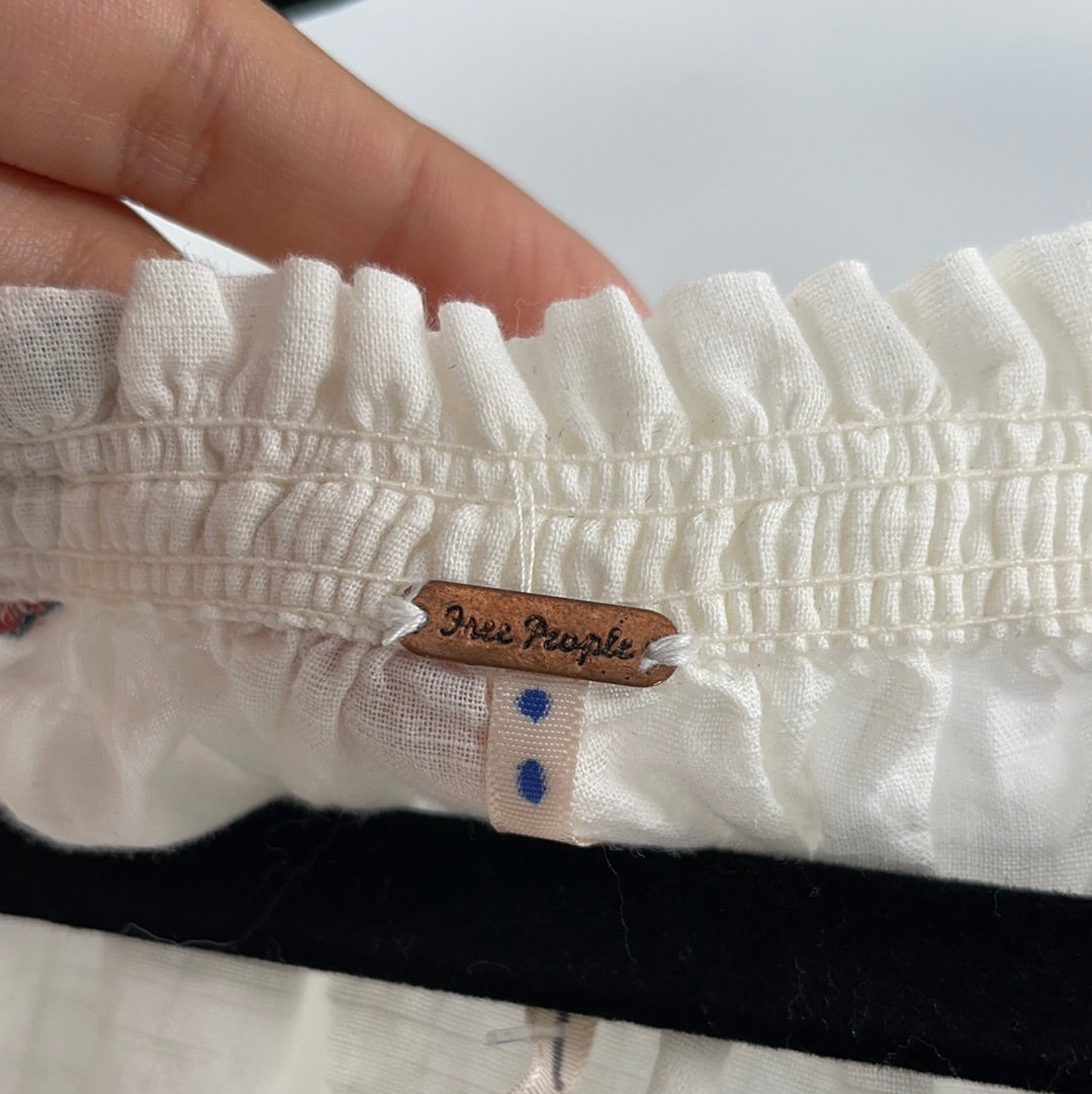 Free People Cotton Embroidered Short Sleeve (S)