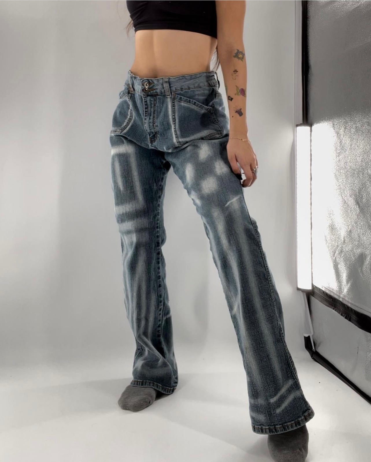 Vintage Apollo Jeans Bleached Design Bootcut