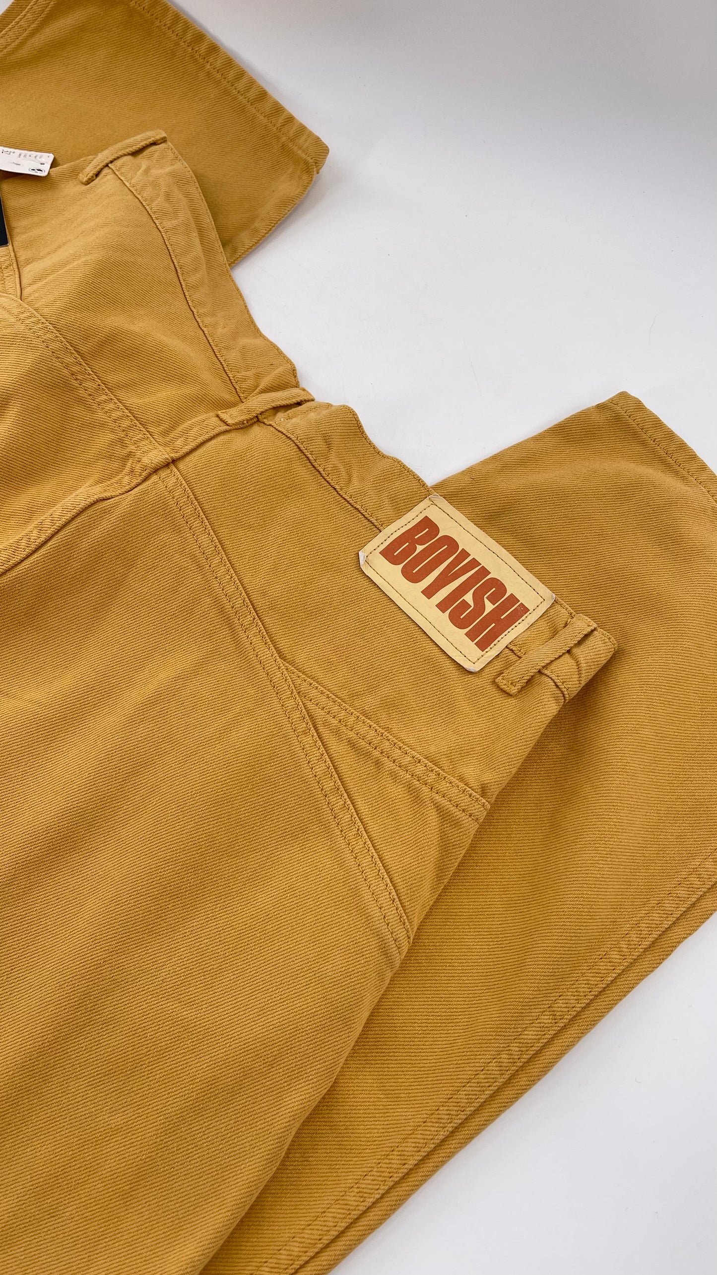 BOYISH Free People Mustard Yellow Straight Leg Jeans (32)