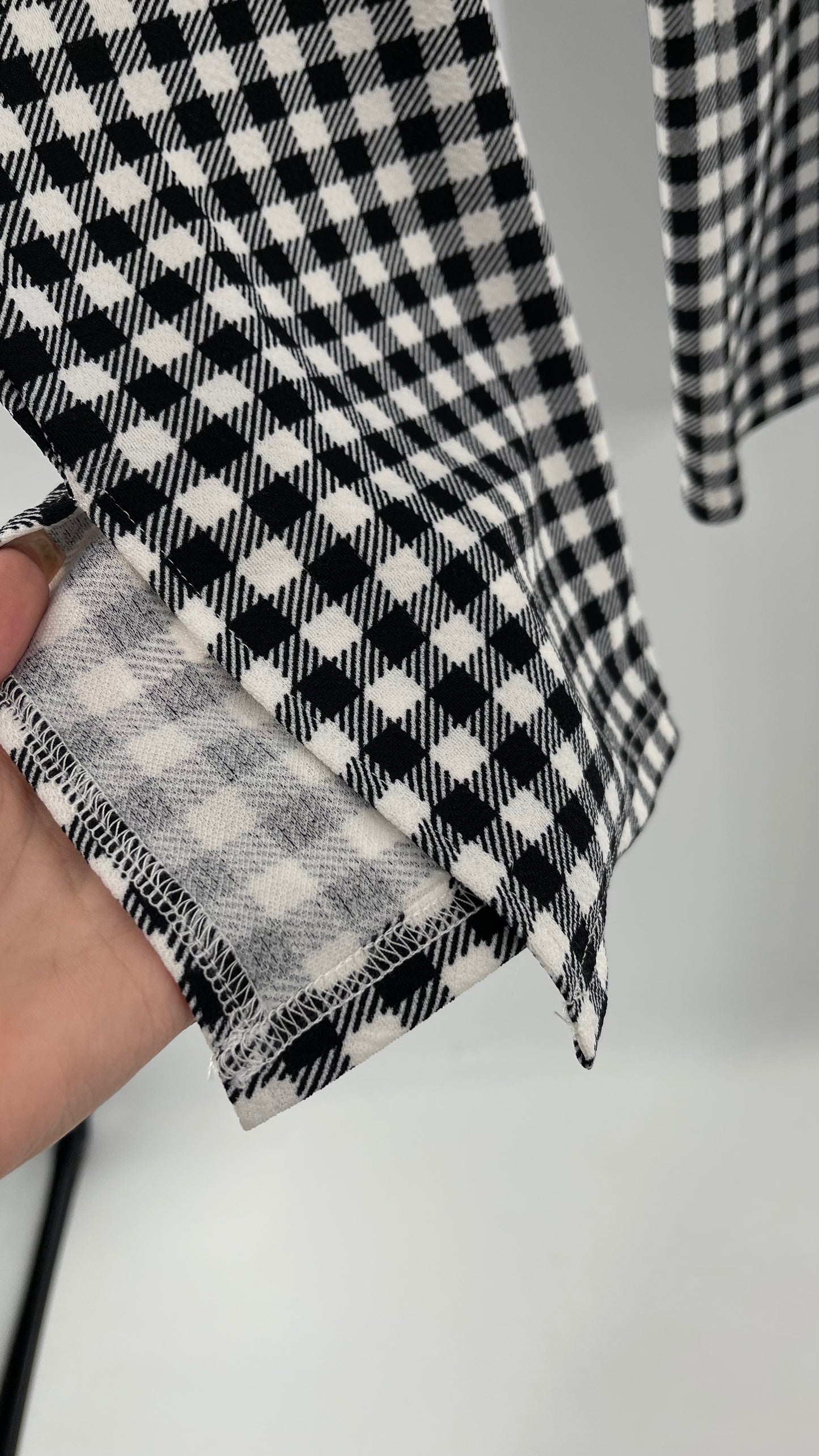 High Waisted Checkerboard Flare Pants (Small)