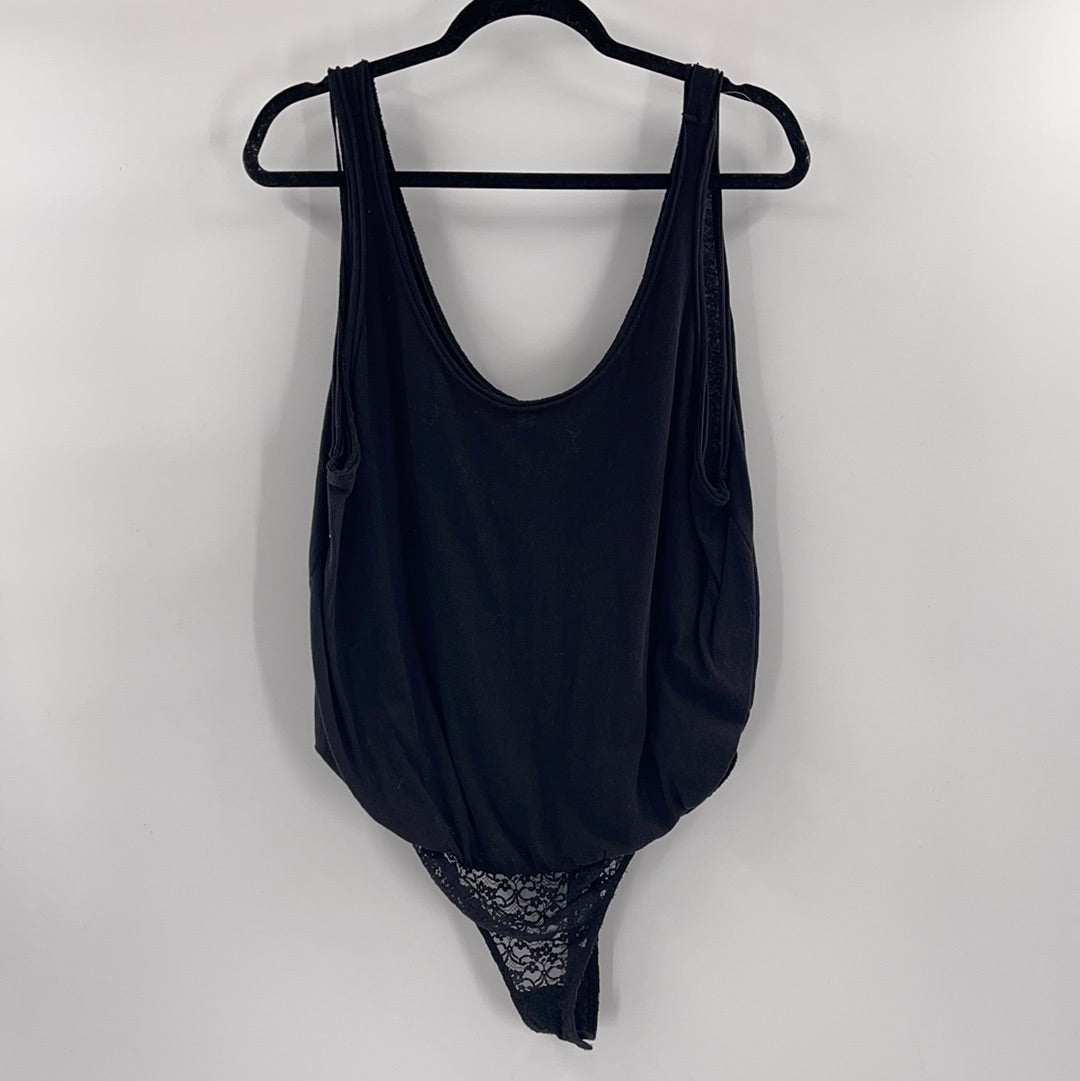 Intimately Free People Black Jersey Bodysuit (M)