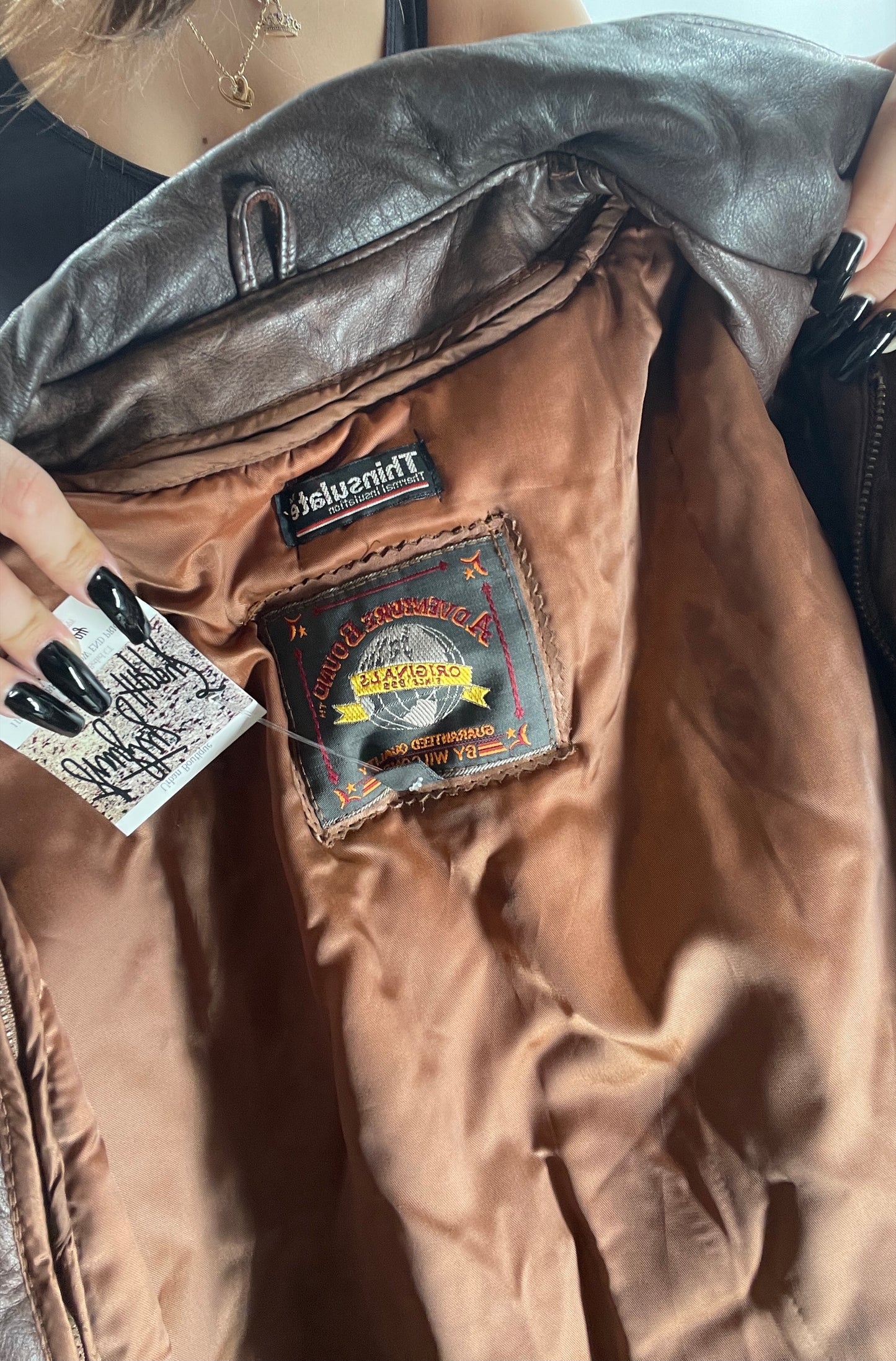 Adventure Bound By Wilsons Vintage Leather Trench Coat with Belt and Front Zipper and Removable Lining - Size M