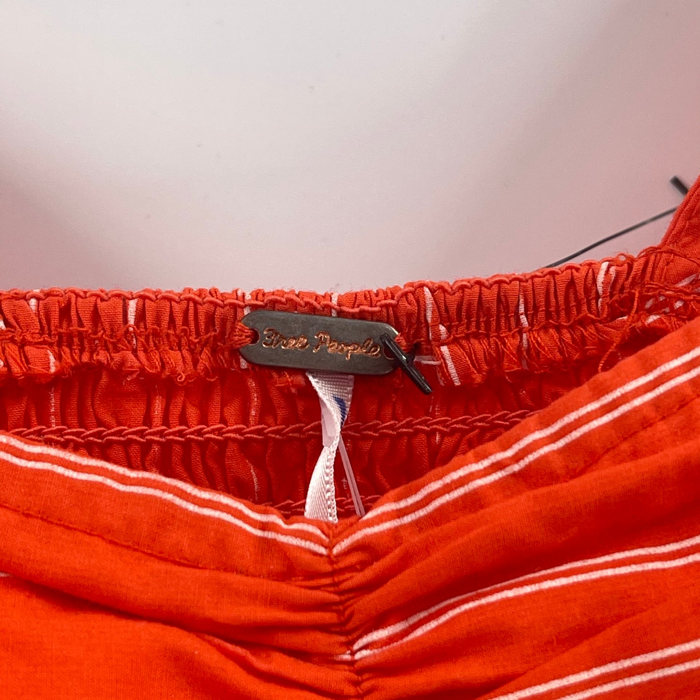 Free People Orange Striped Short Sleeve (XS)