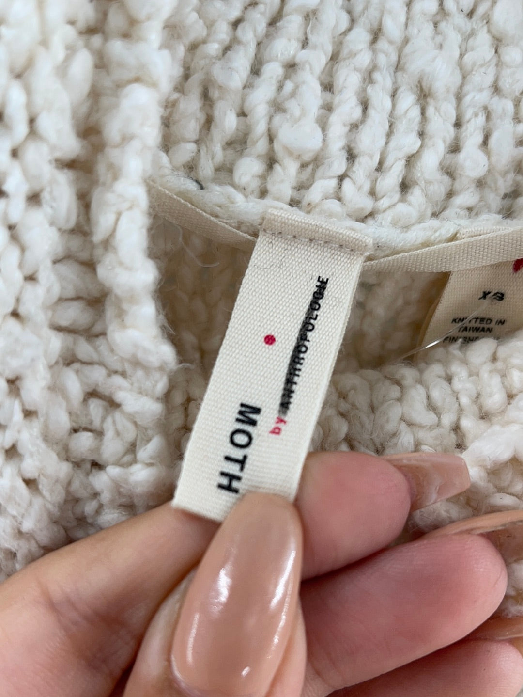 Anthropologie- Moth - Cream Mock Neck (Size XS)