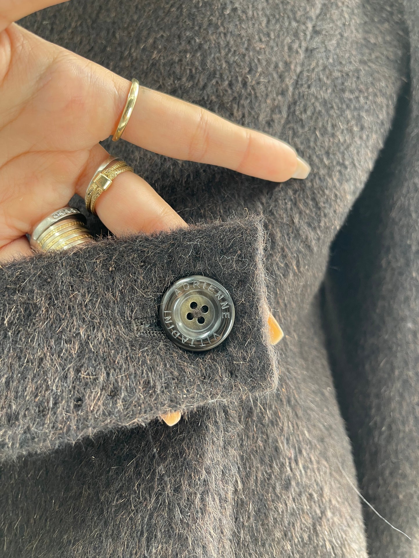 Adrienne Vittadini Brown Wool Coat (Size 8)