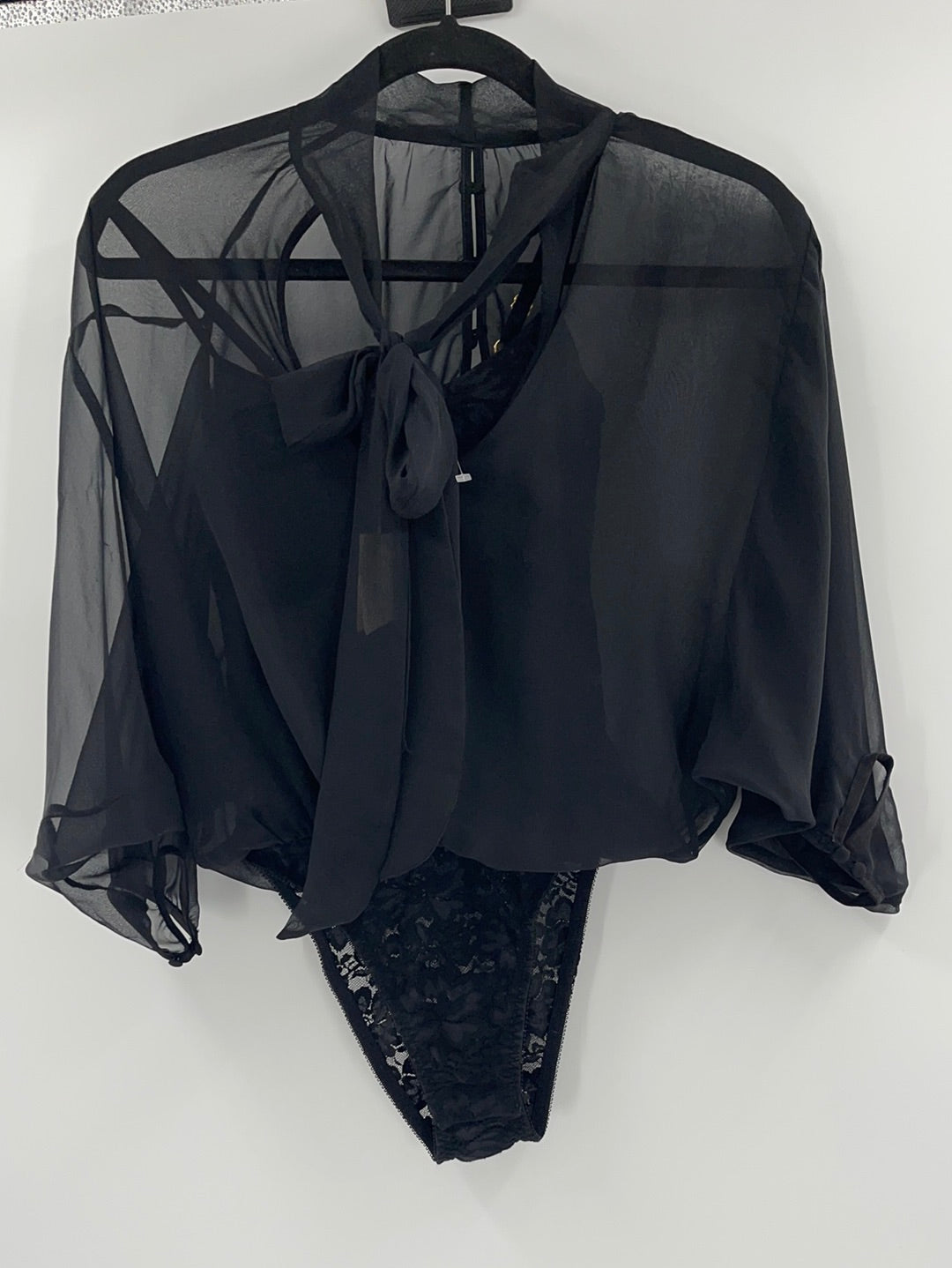 Hot as Hell Lace Body Suit with Sheer Blouse (XS)