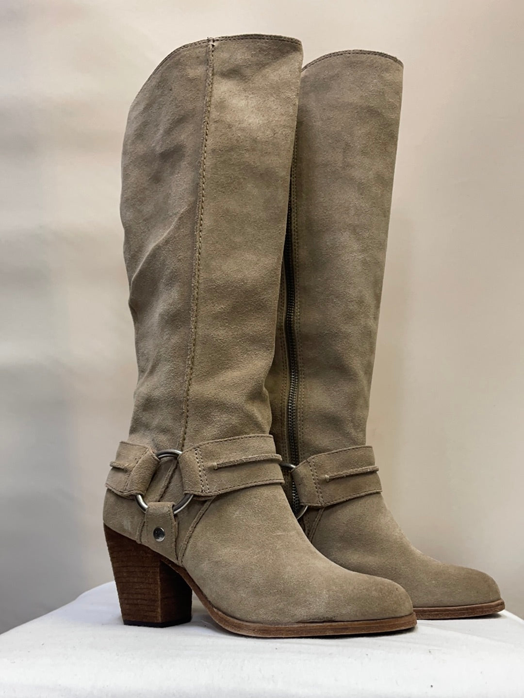 FRYE Suede Cream Boots