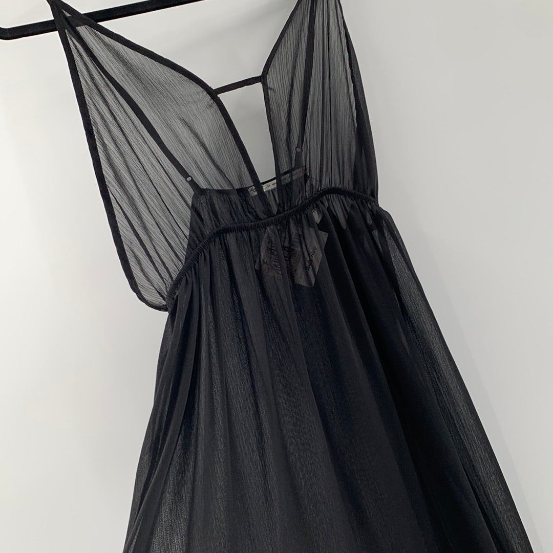 Out From Under - Black Mesh Maxi Dress (Size Small)