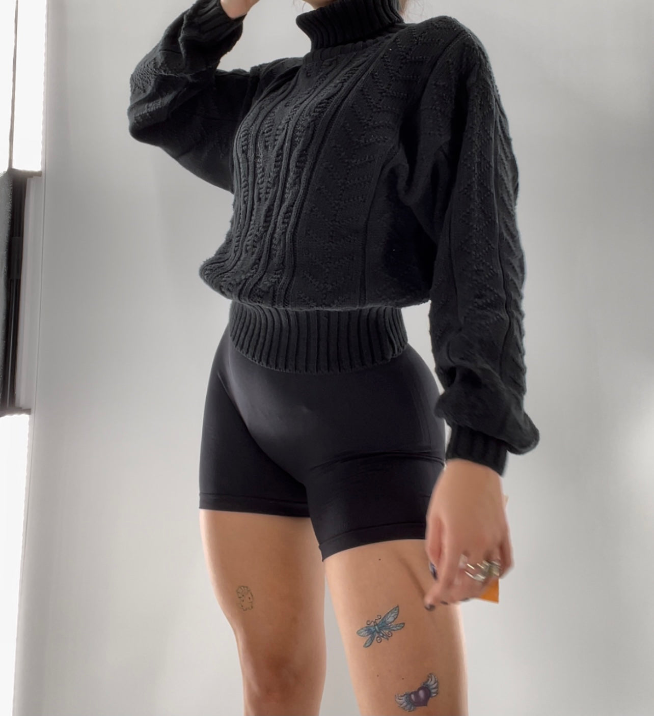 Deadstock Vintage Black Cableknit LizSport Sweater