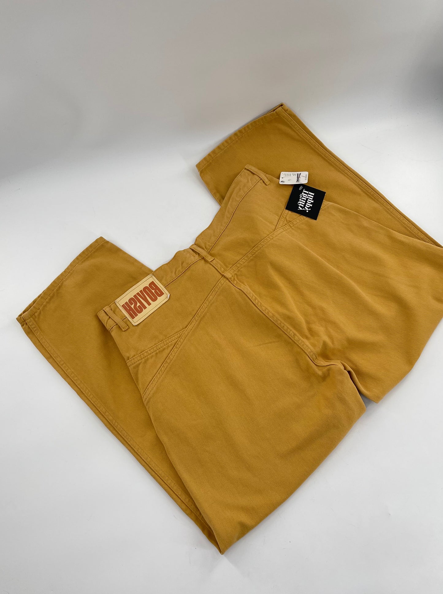 BOYISH Free People Mustard Yellow Straight Leg Jeans (32)