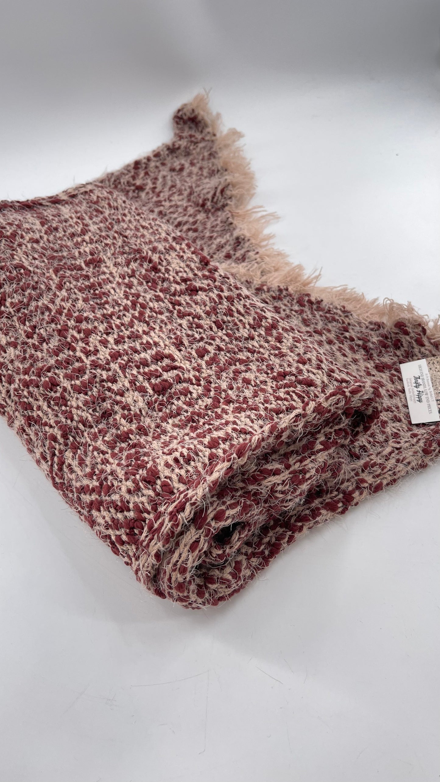 Free People Brick/Blush Knit Scarf