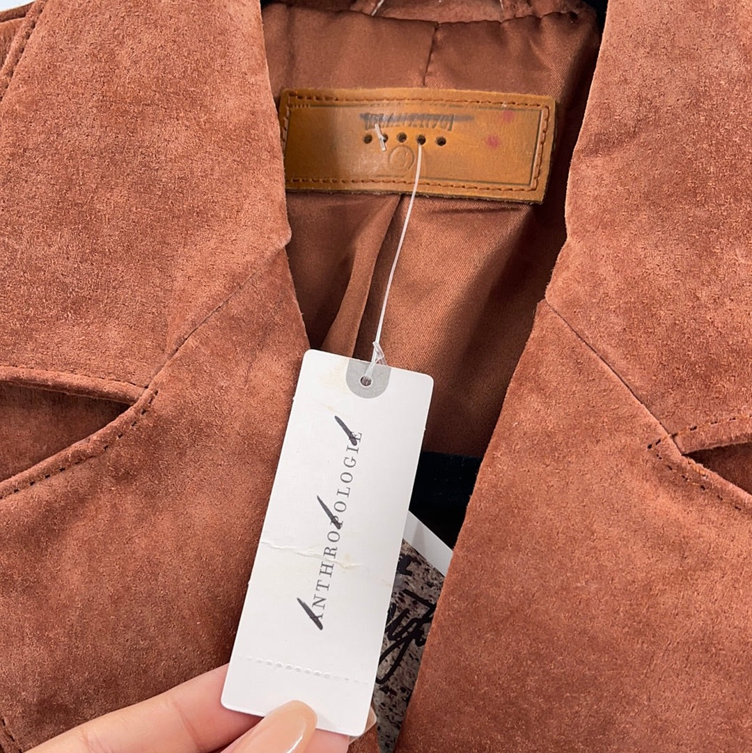 Anthropologie- Blank NYC - Cedar Cropped Suede Fringed Jacket With Front Buttons (Size S) *WITH TAGS*