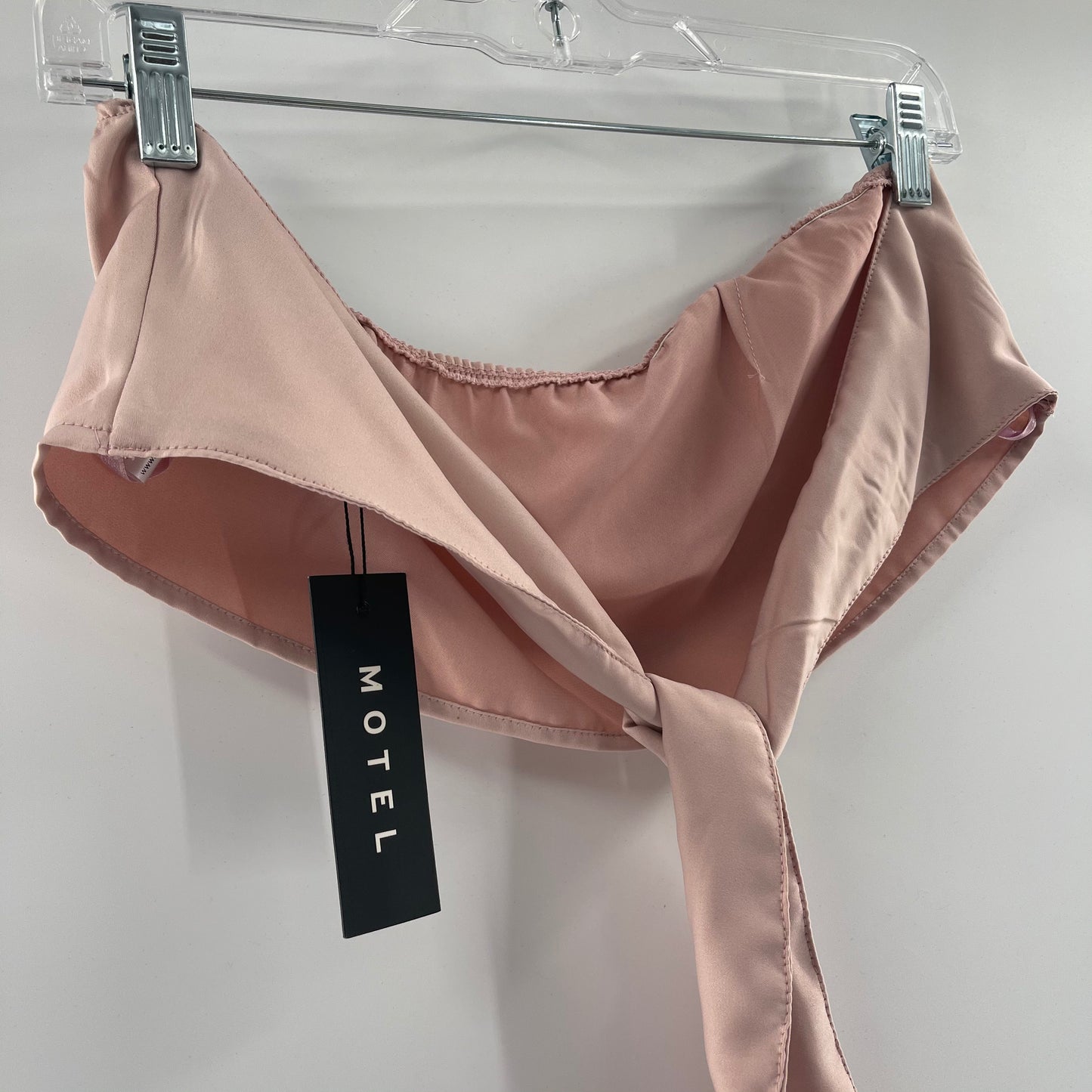 Motel Satin Pink Tie Back Bandeau (S)