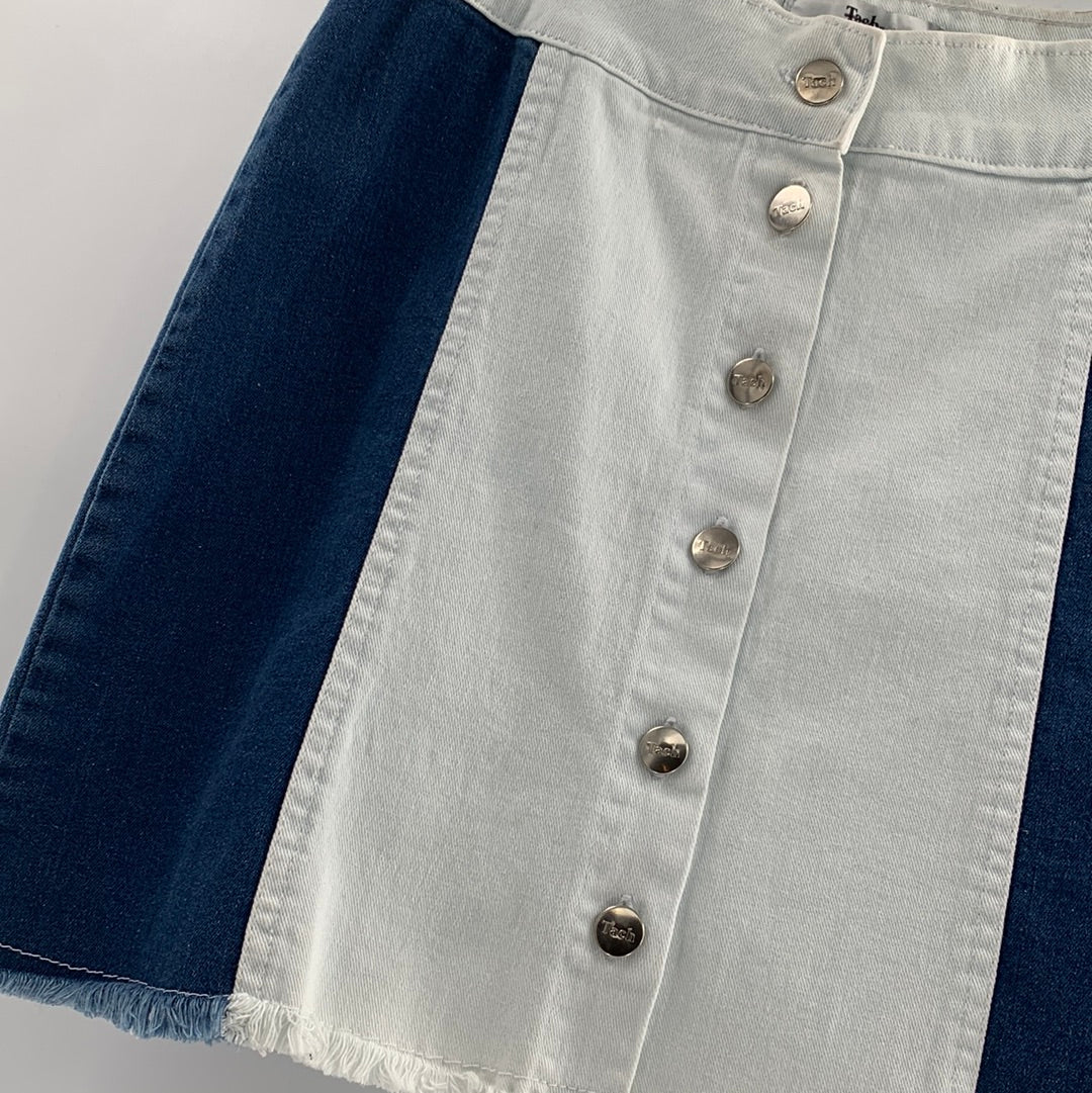 Tach Free People Duo Tone Denim Mini Skirt (Sz L)