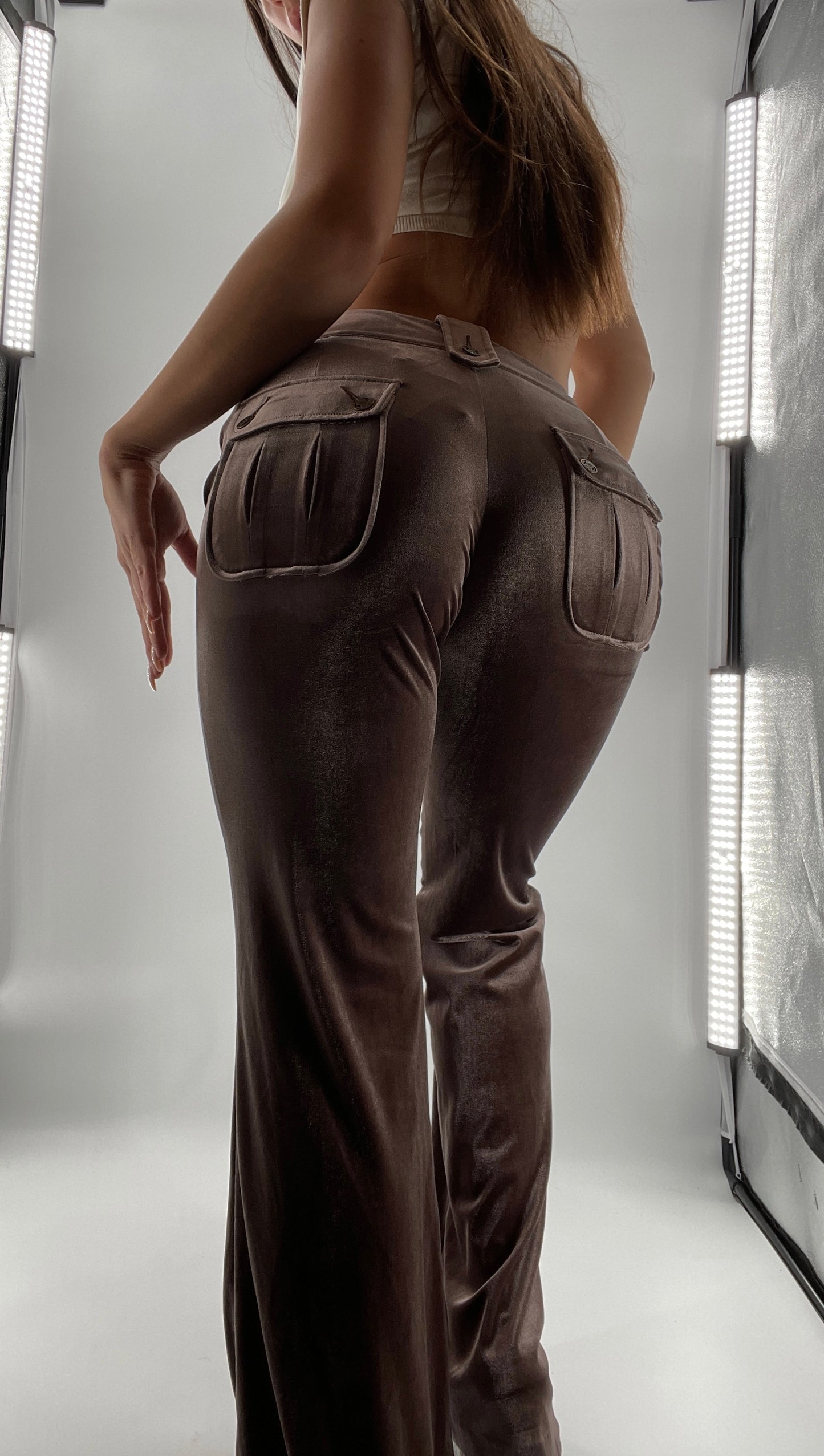 Vintage Tracy Porter Velour Yoga Pants/ Kick Flares (26)