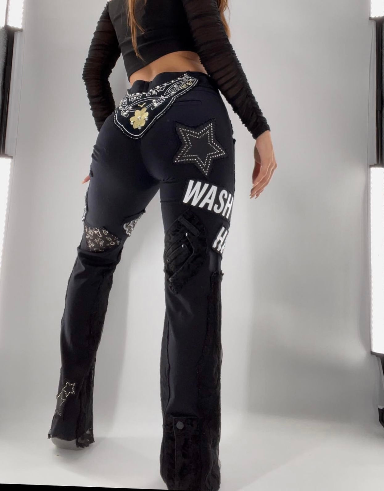 Custom - Handmade Patchwork Embroidered Flares (S)