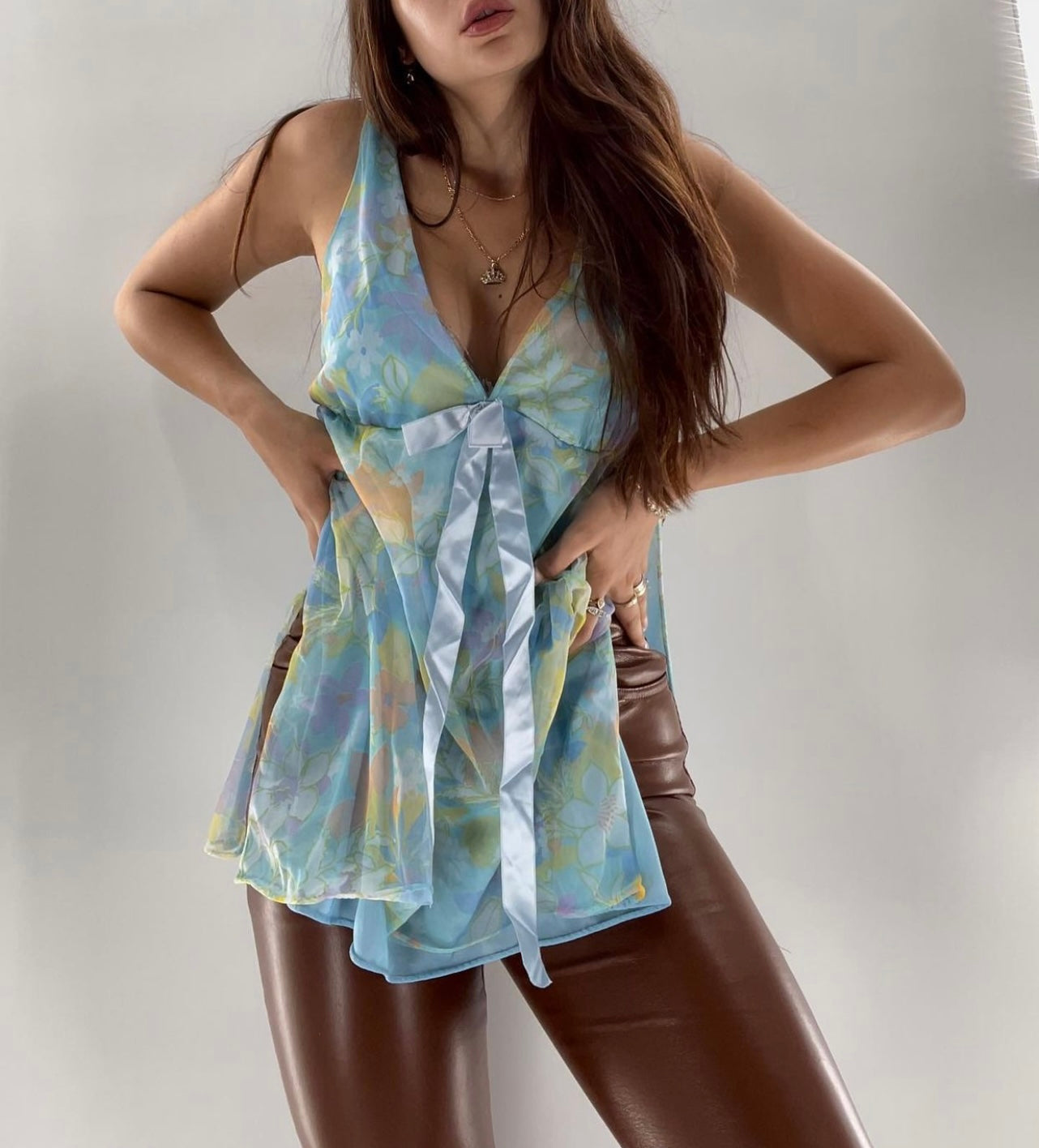 Vintage Baby Blue Babydoll Tank (S/M)