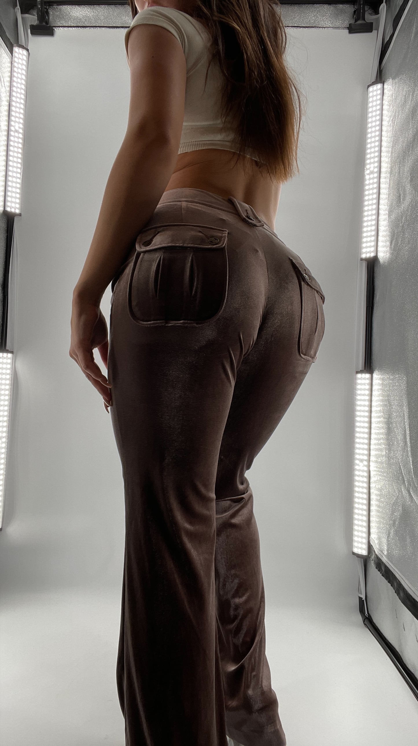 Vintage Tracy Porter Velour Yoga Pants/ Kick Flares (26)