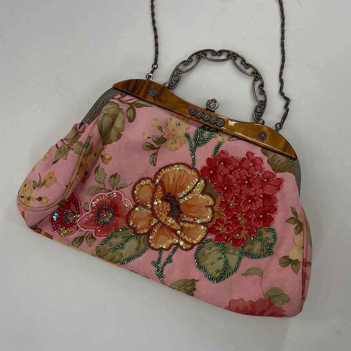 Vintage Pink Floral Purse