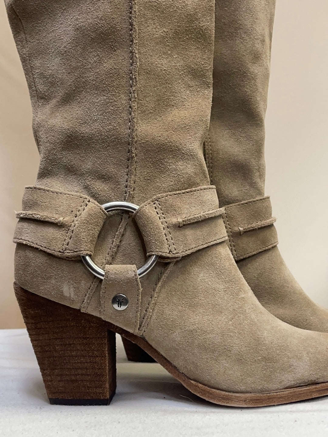 FRYE Suede Cream Boots