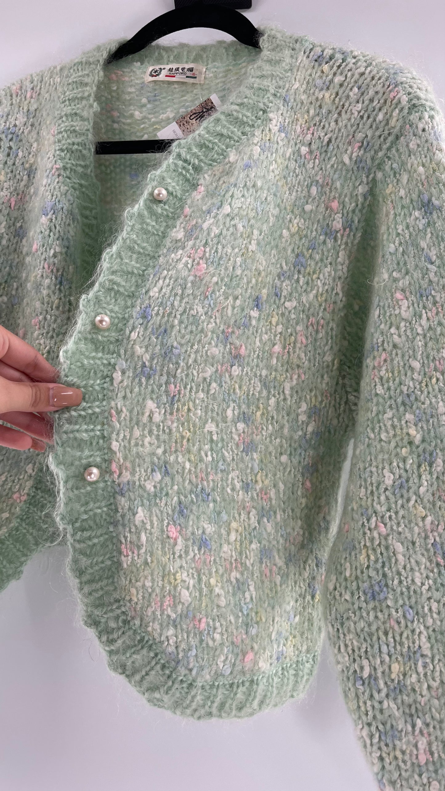 Vintage Pastel and Pearl Granny Cardigan (Medium)